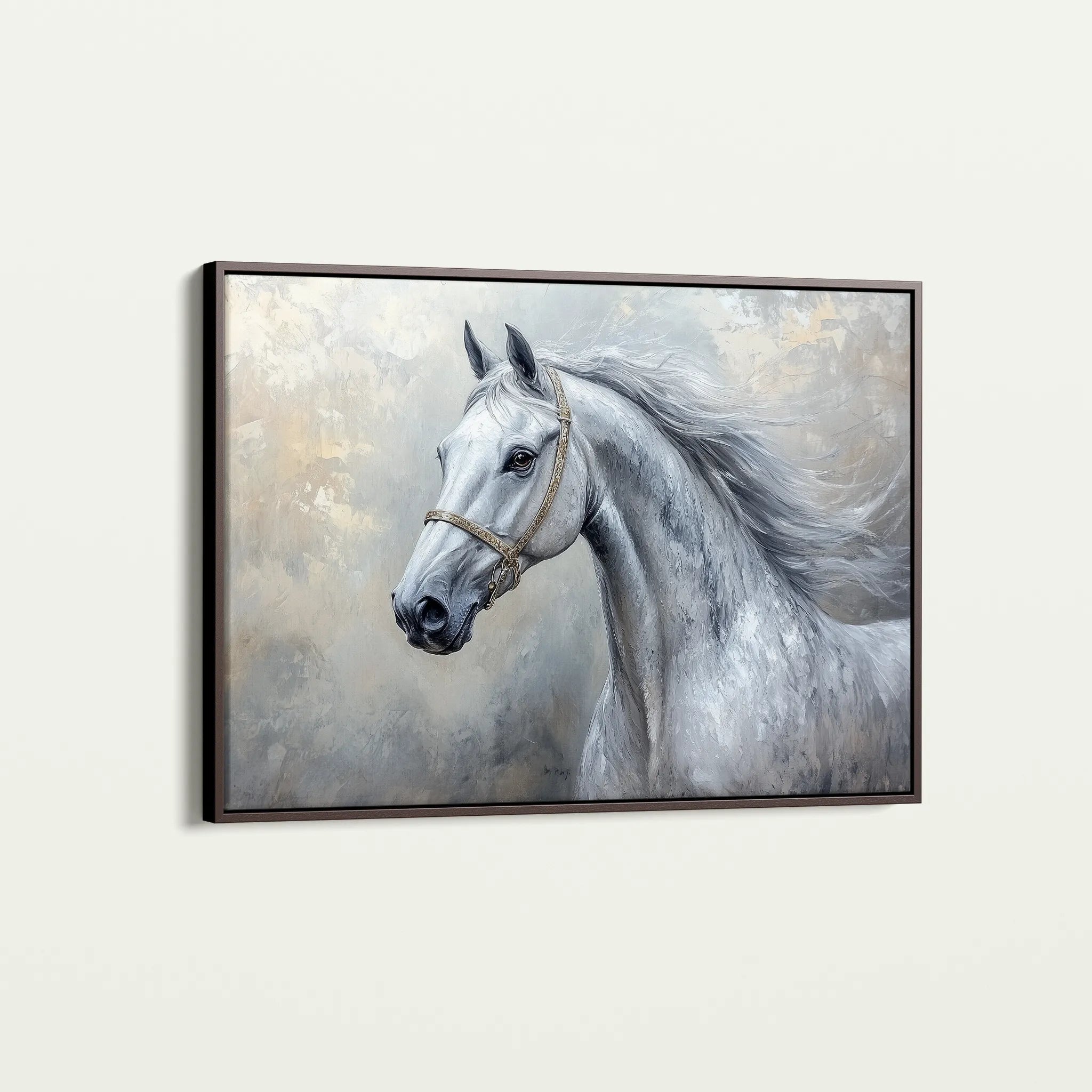Horses 178 Canvas Art 60 x 40 cm / Black