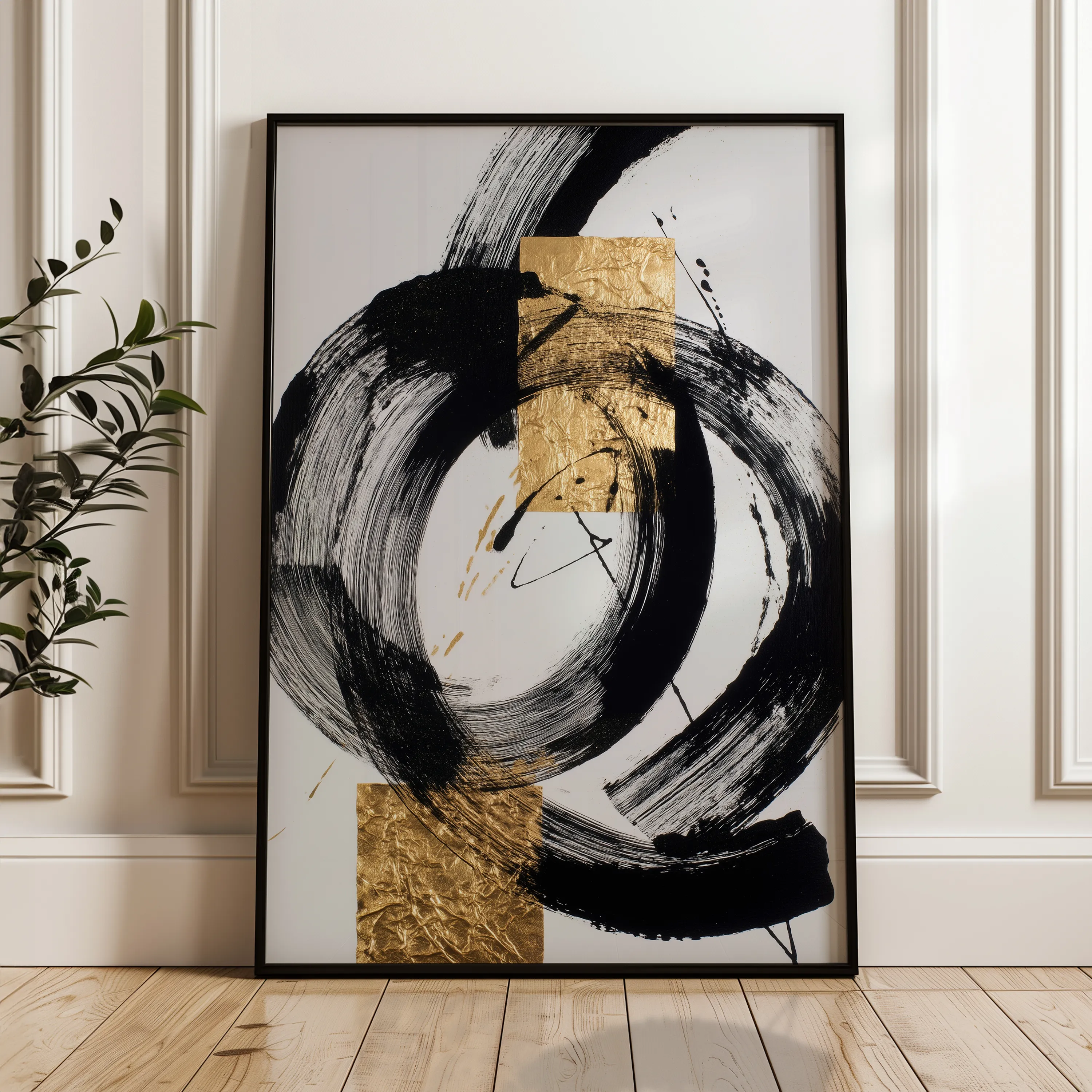 Abstract 1784 Canvas Art 60 x 40 cm / Black