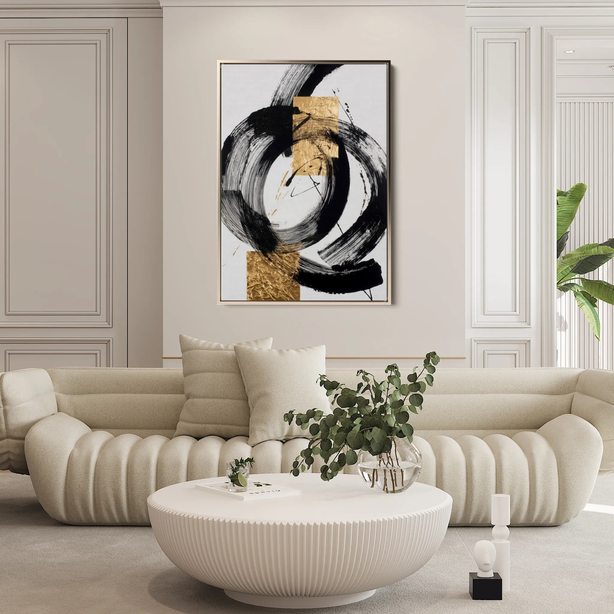 Abstract 1784 Canvas Art 60 x 40 cm / Black