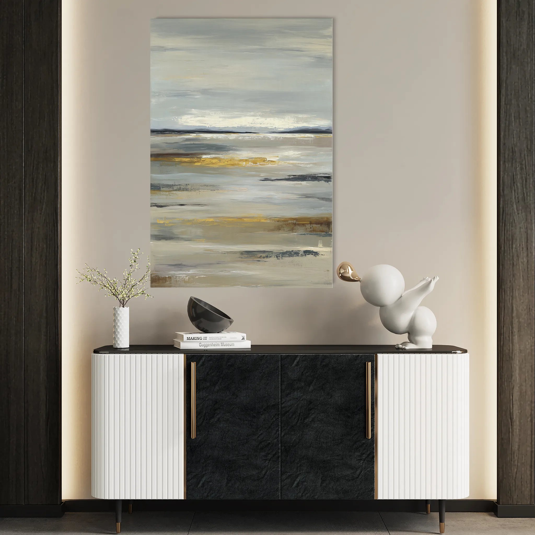 Abstract 1786 Canvas Art 60 x 40 cm / Black