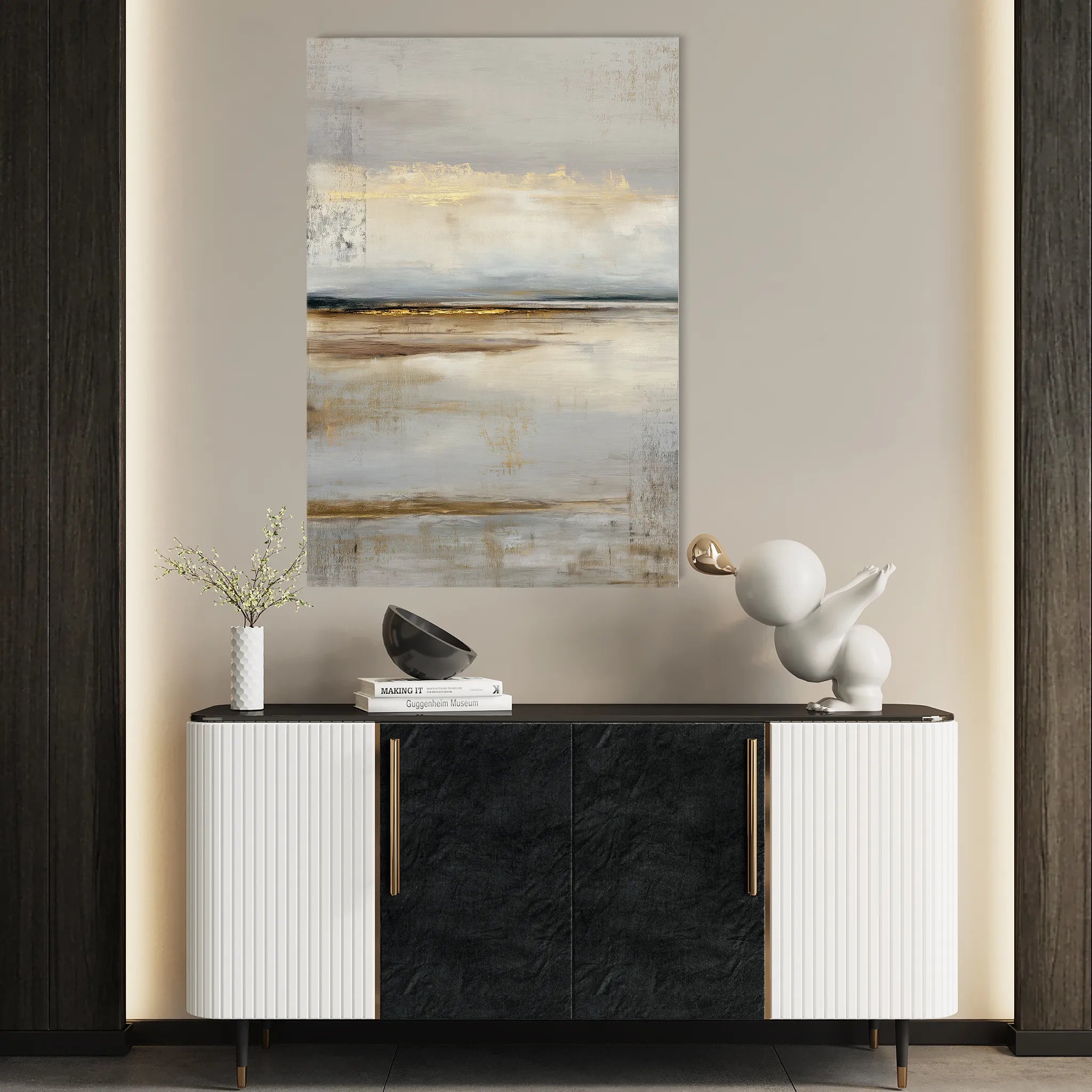 Abstract 1787 Canvas Art 60 x 40 cm / Black