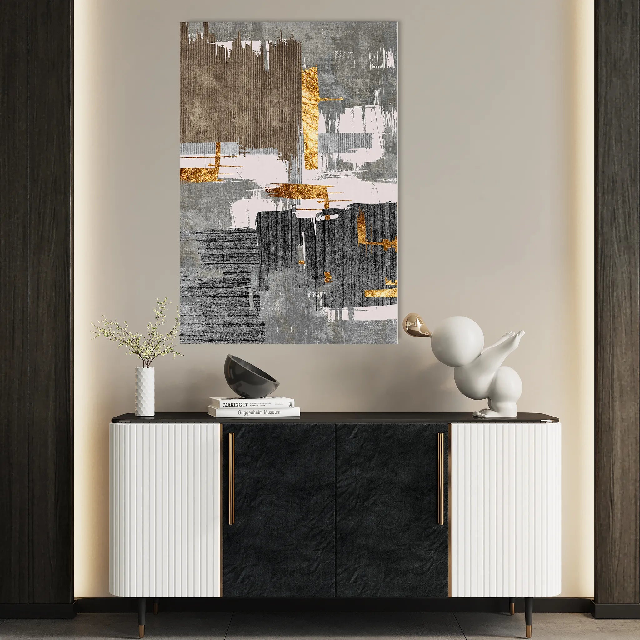 Abstract 179 Canvas Art 60 x 40 cm / Black