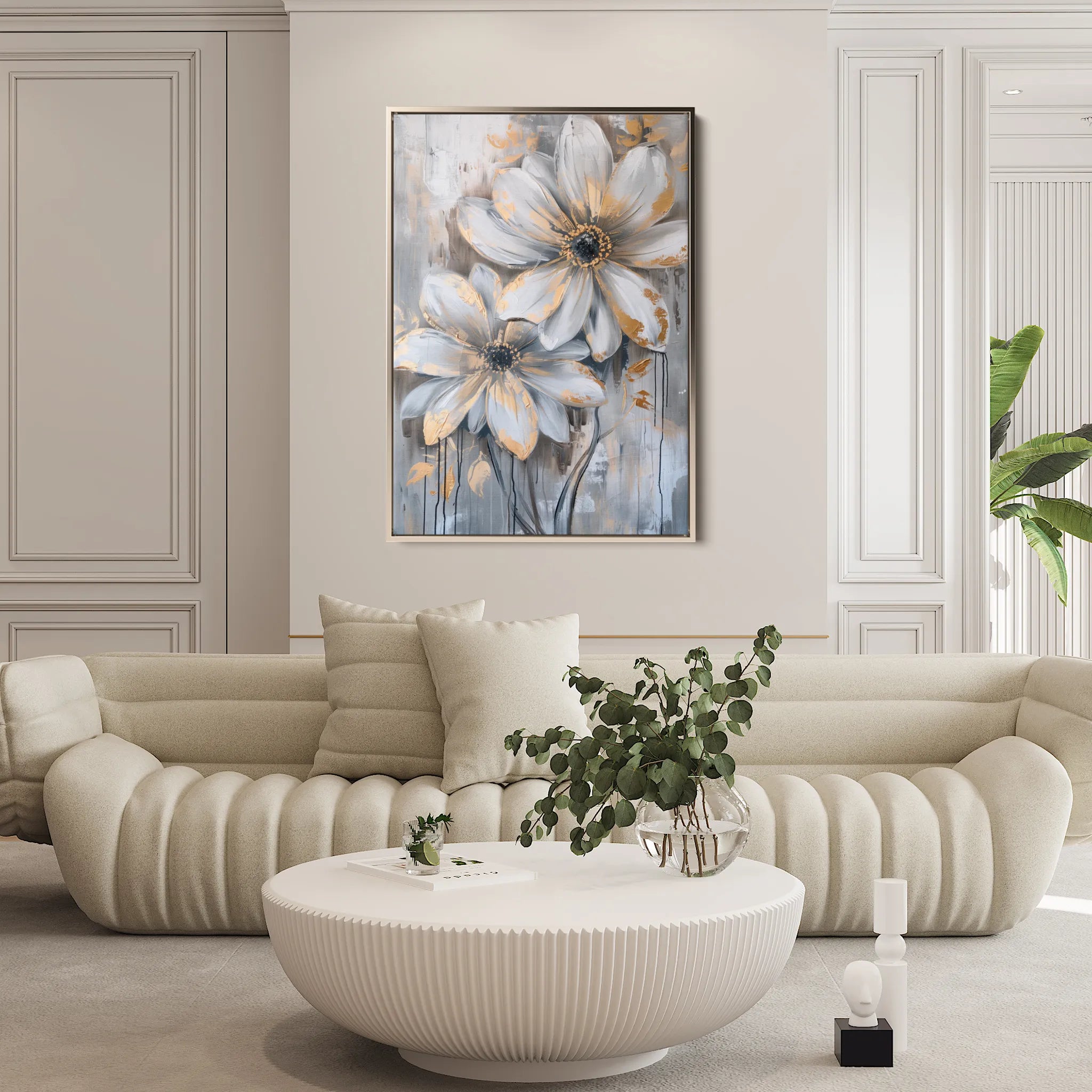 Floral 179 Canvas Art 60 x 40 cm / Black