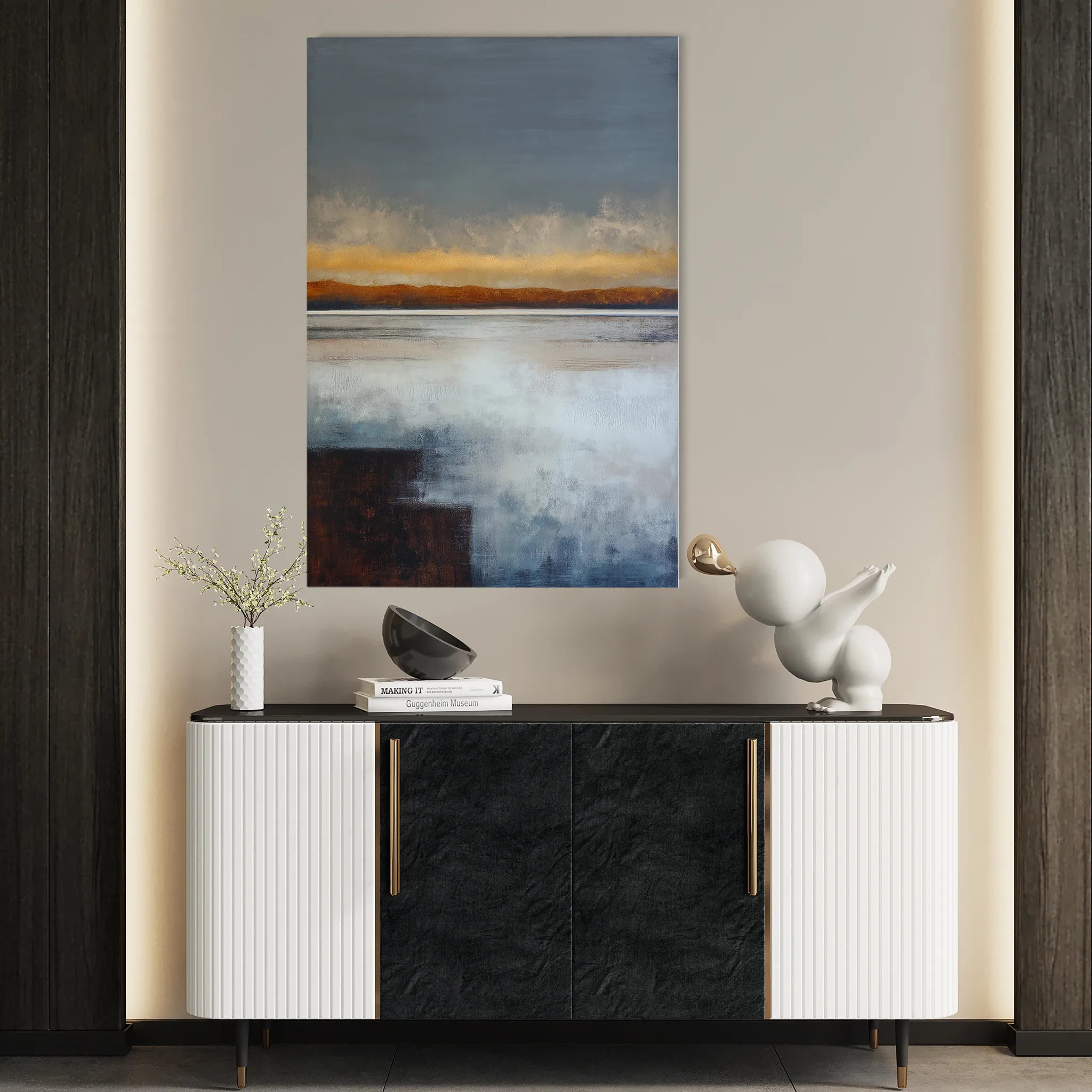 Abstract 1792 Canvas Art 60 x 40 cm / Black