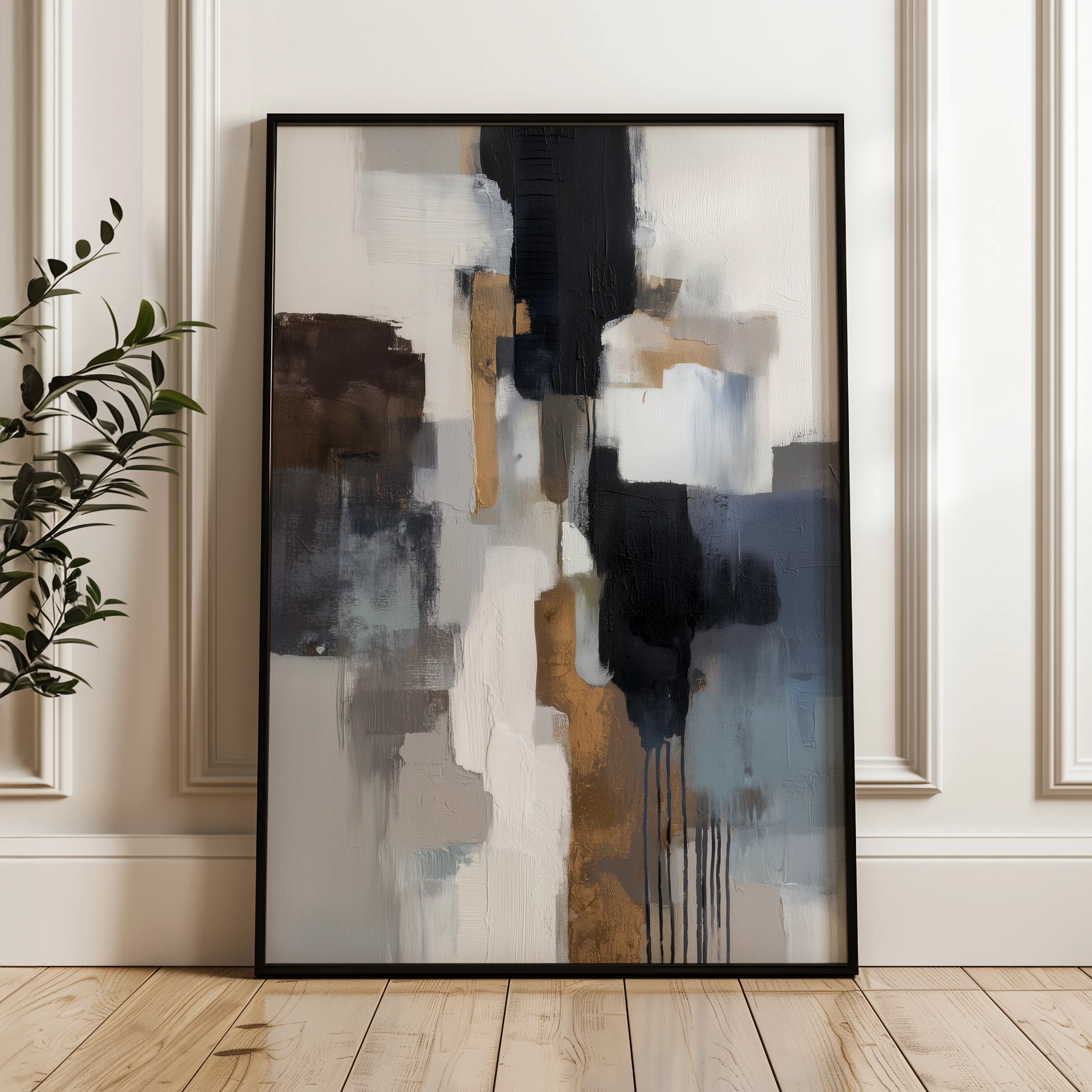 Abstract 1793 Canvas Art 60 x 40 cm / Black