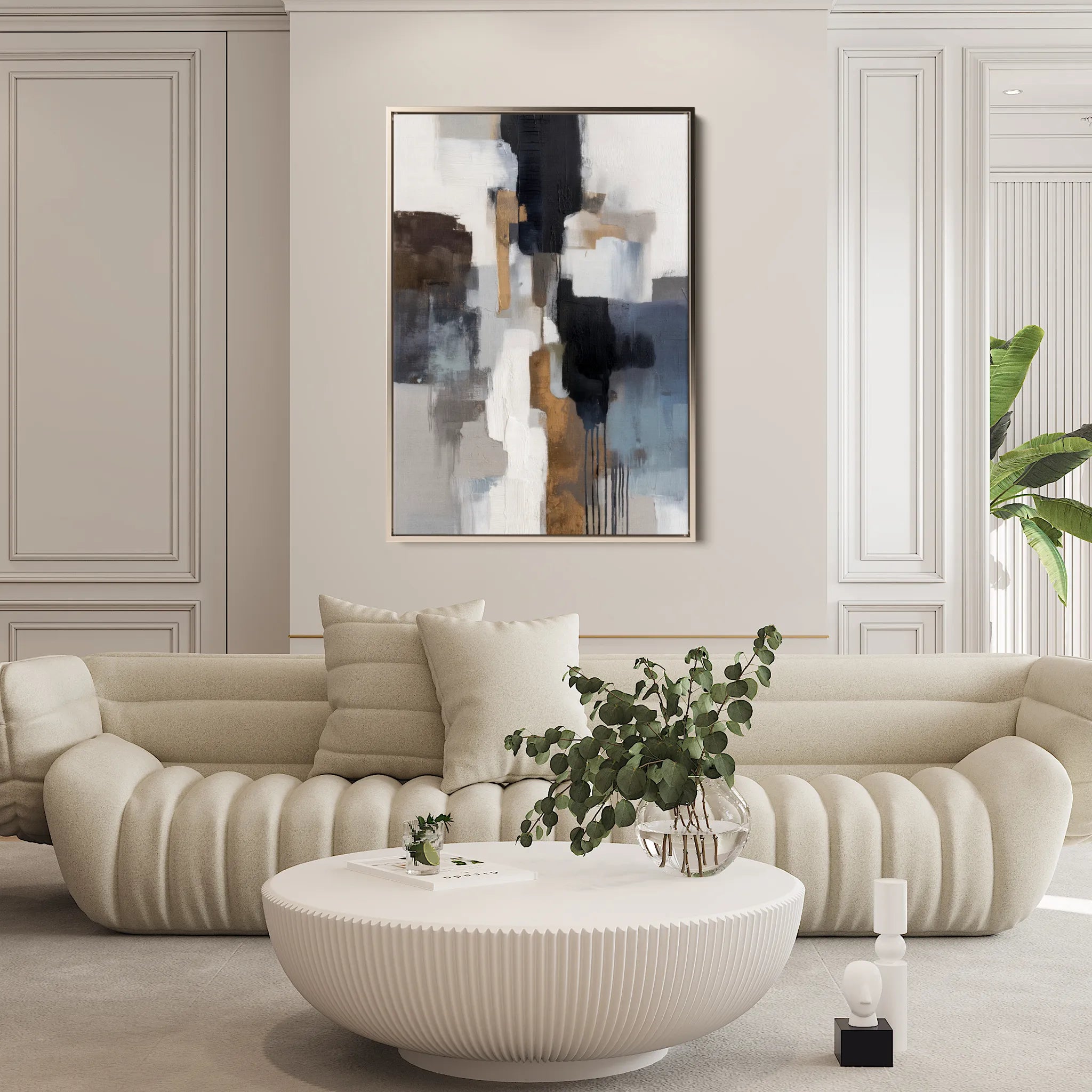 Abstract 1793 Canvas Art 60 x 40 cm / Black