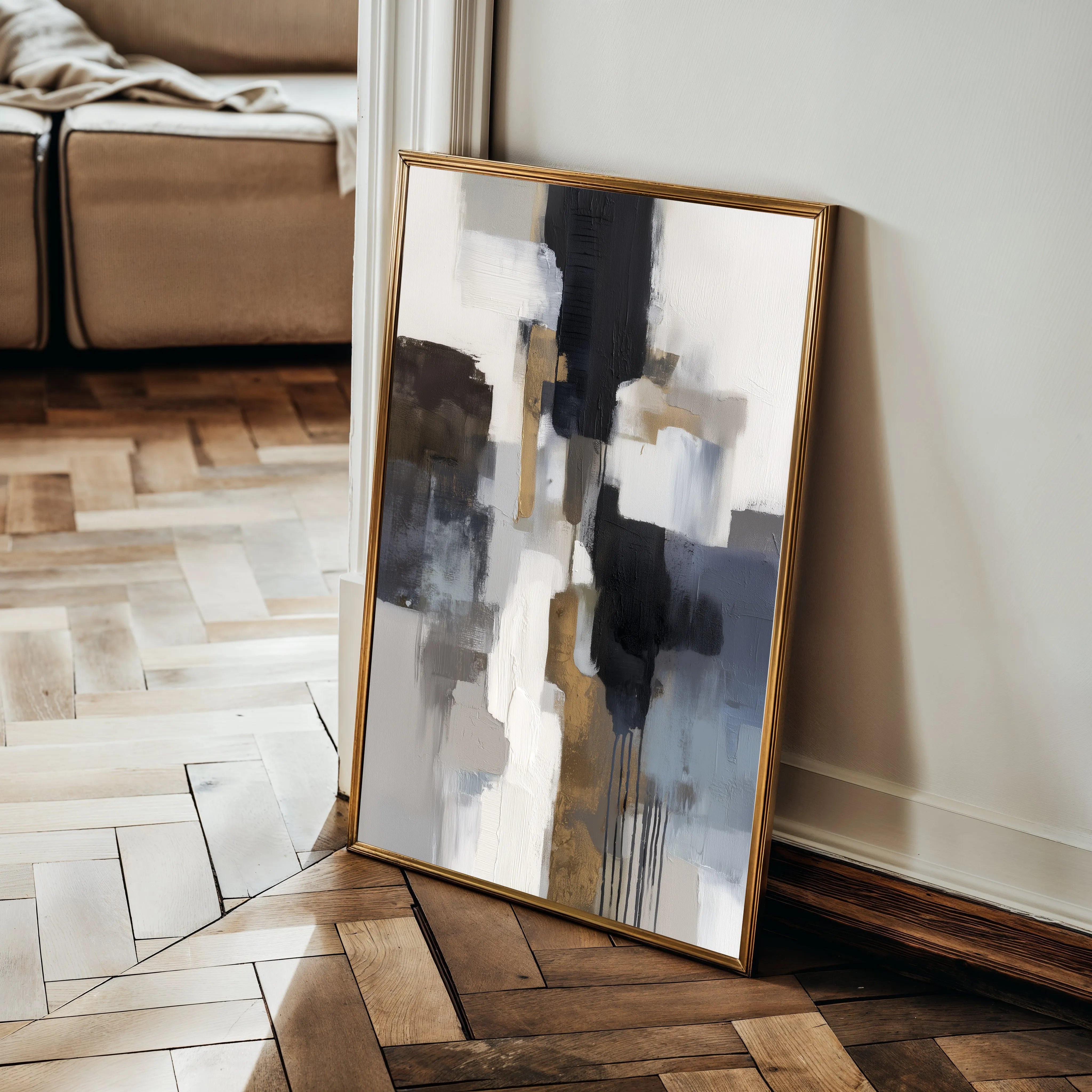 Abstract 1793 Canvas Art 60 x 40 cm / Black