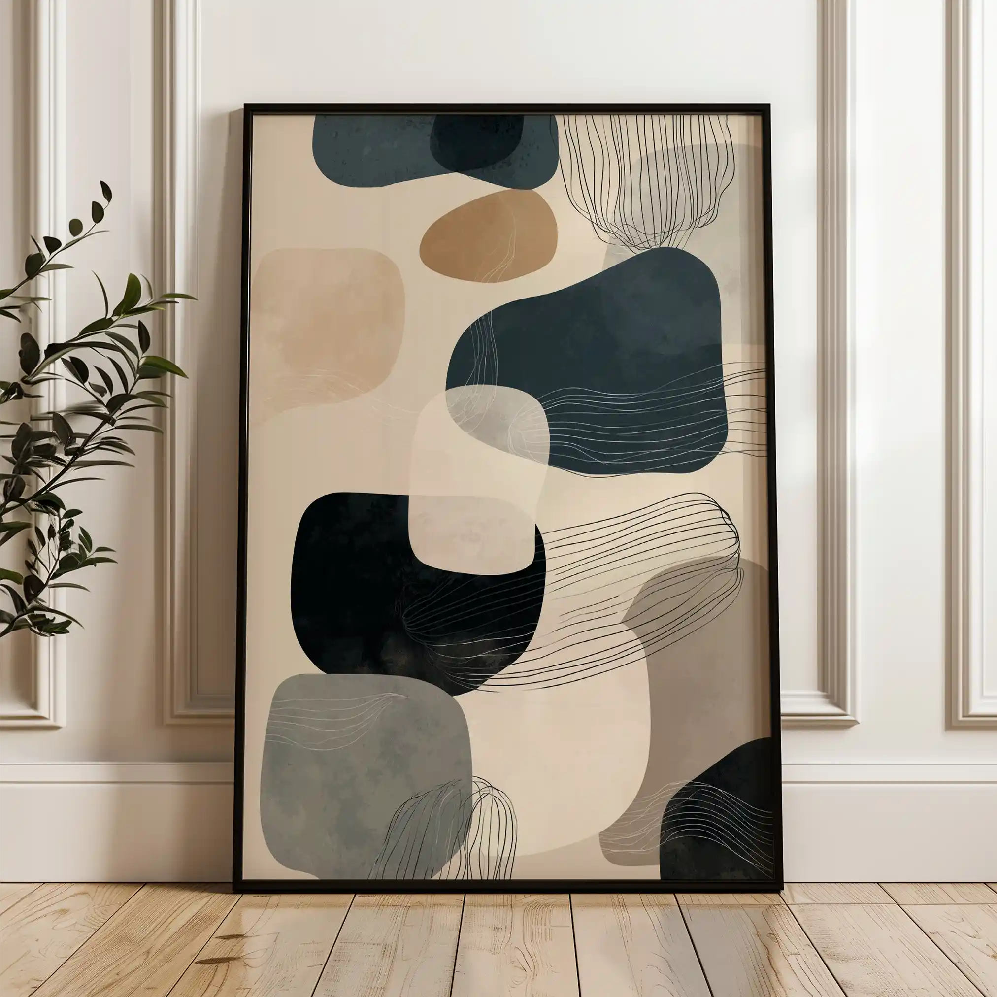 Abstract 1794 Canvas Art 60 x 40 cm / Black