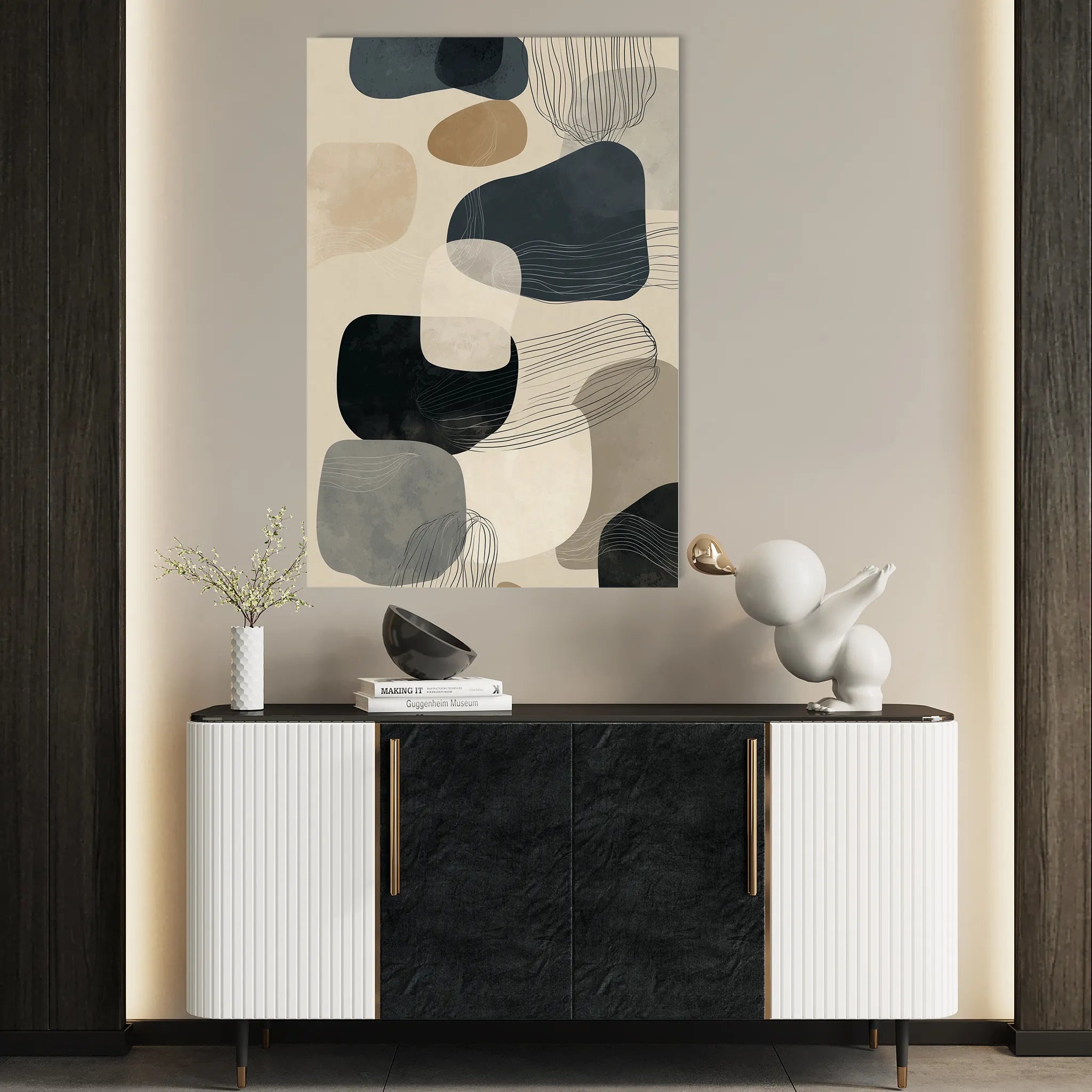 Abstract 1794 Canvas Art 60 x 40 cm / Black