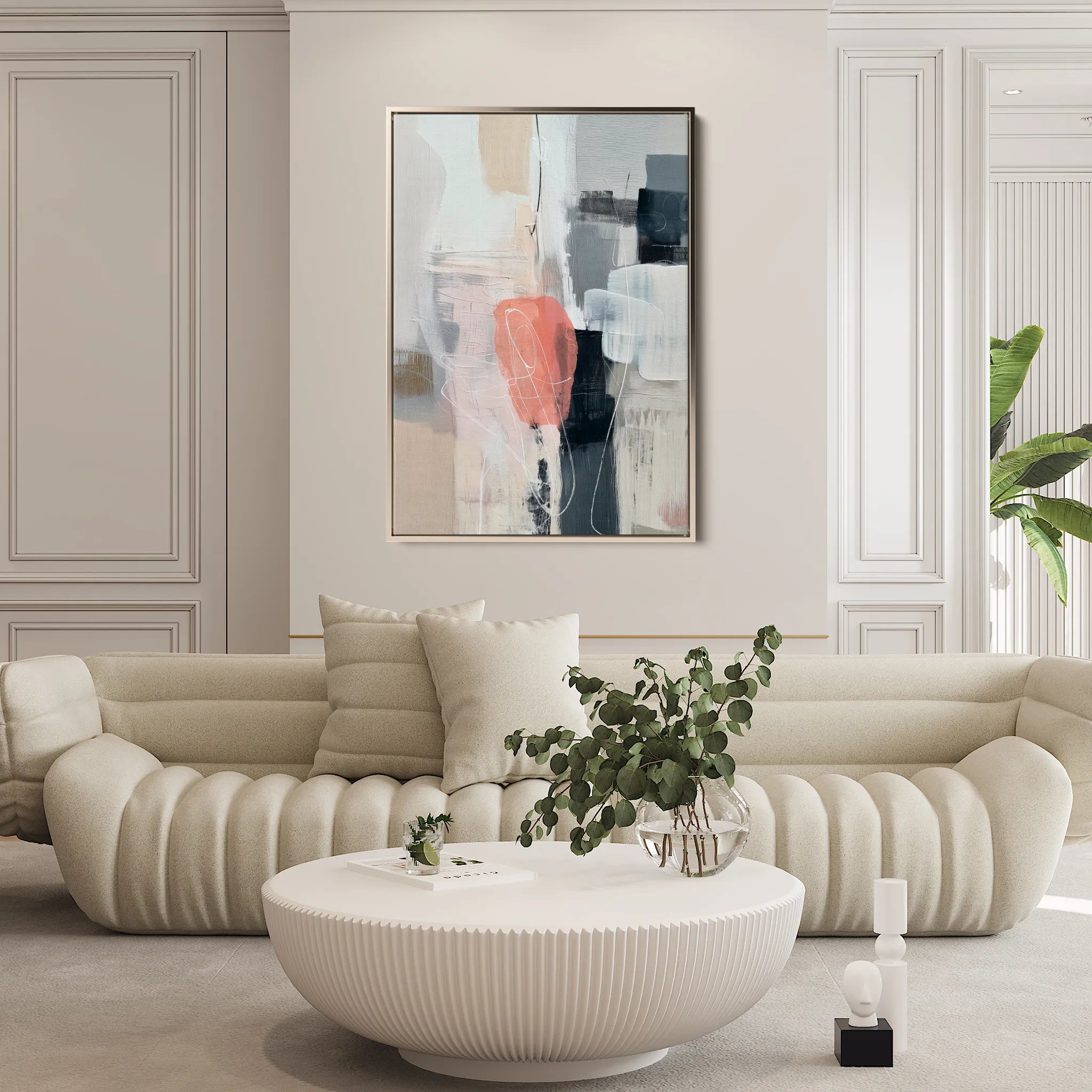 Abstract 1796 Canvas Art 60 x 40 cm / Black