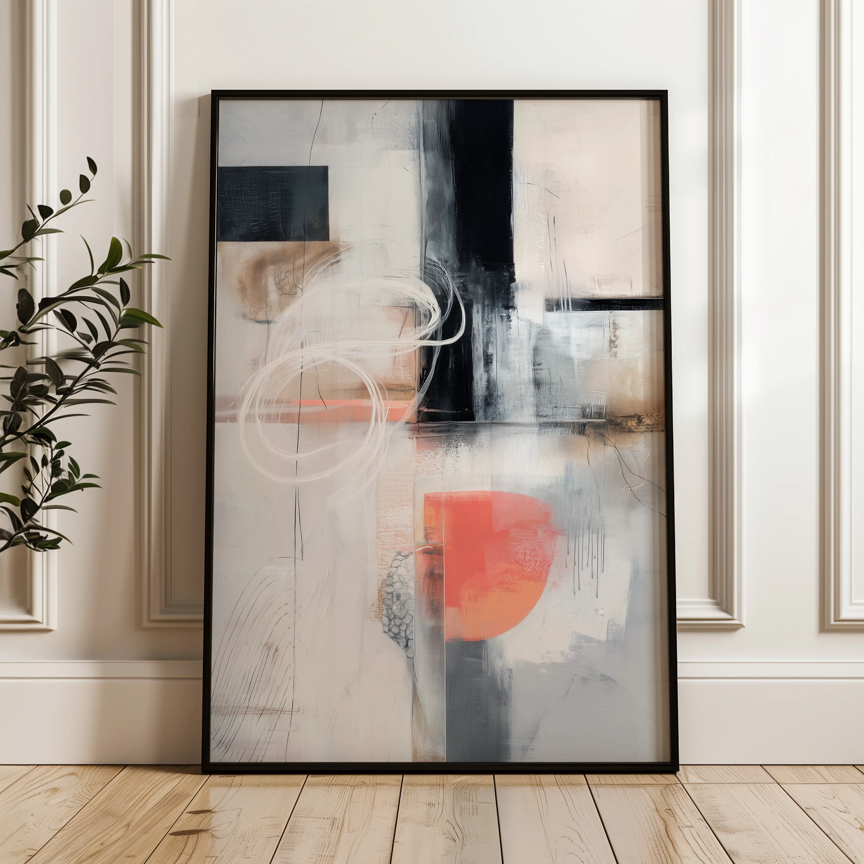 Abstract 1797 Canvas Art 60 x 40 cm / Black