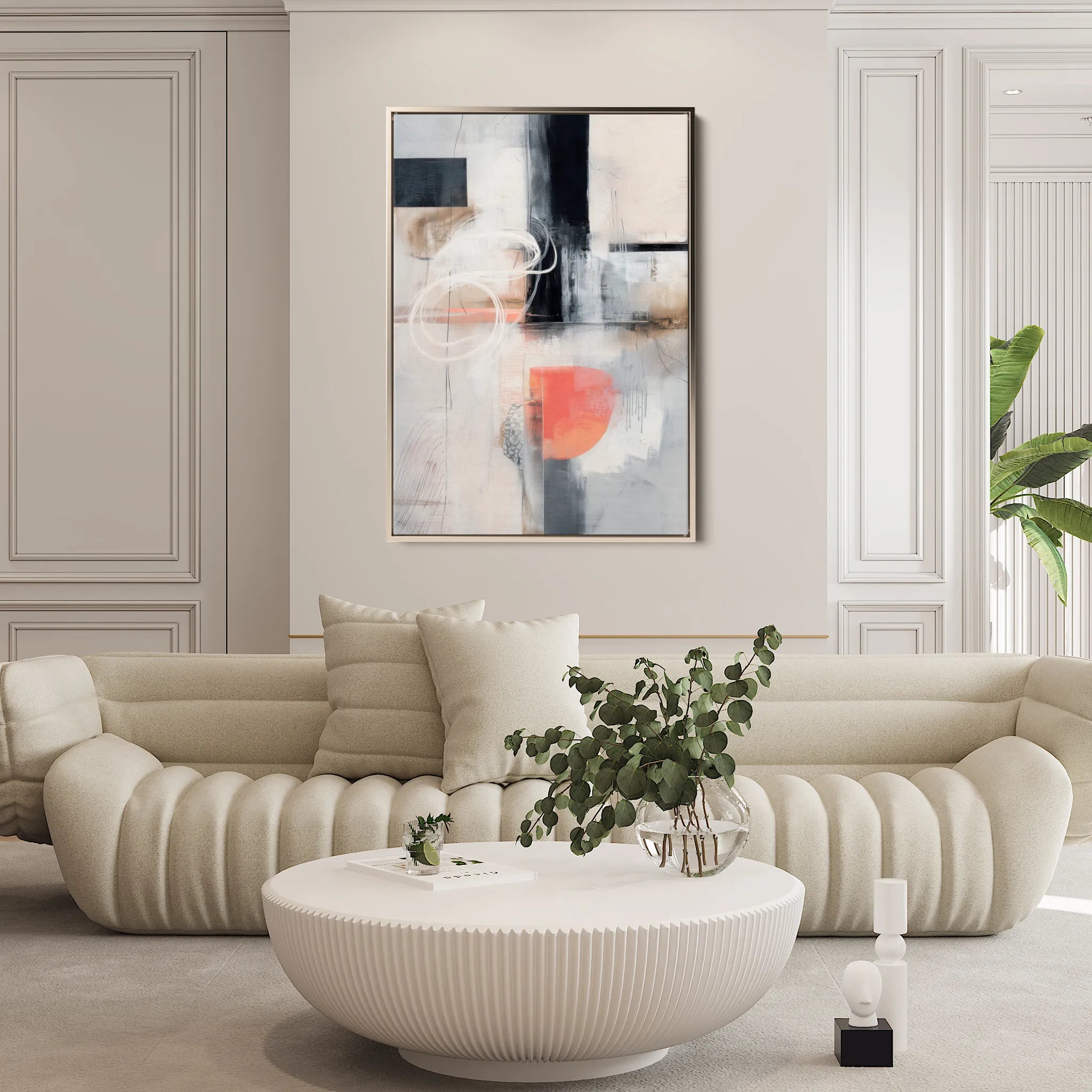 Abstract 1797 Canvas Art 60 x 40 cm / Black