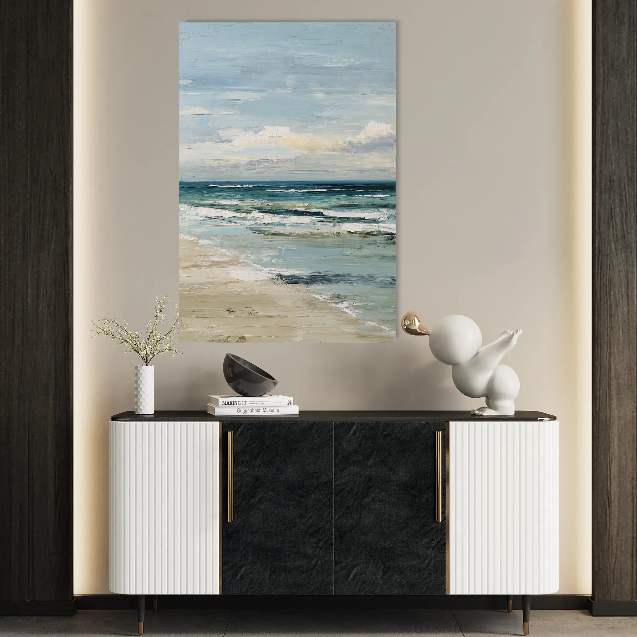 Abstract 1799 Canvas Art 60 x 40 cm / Black