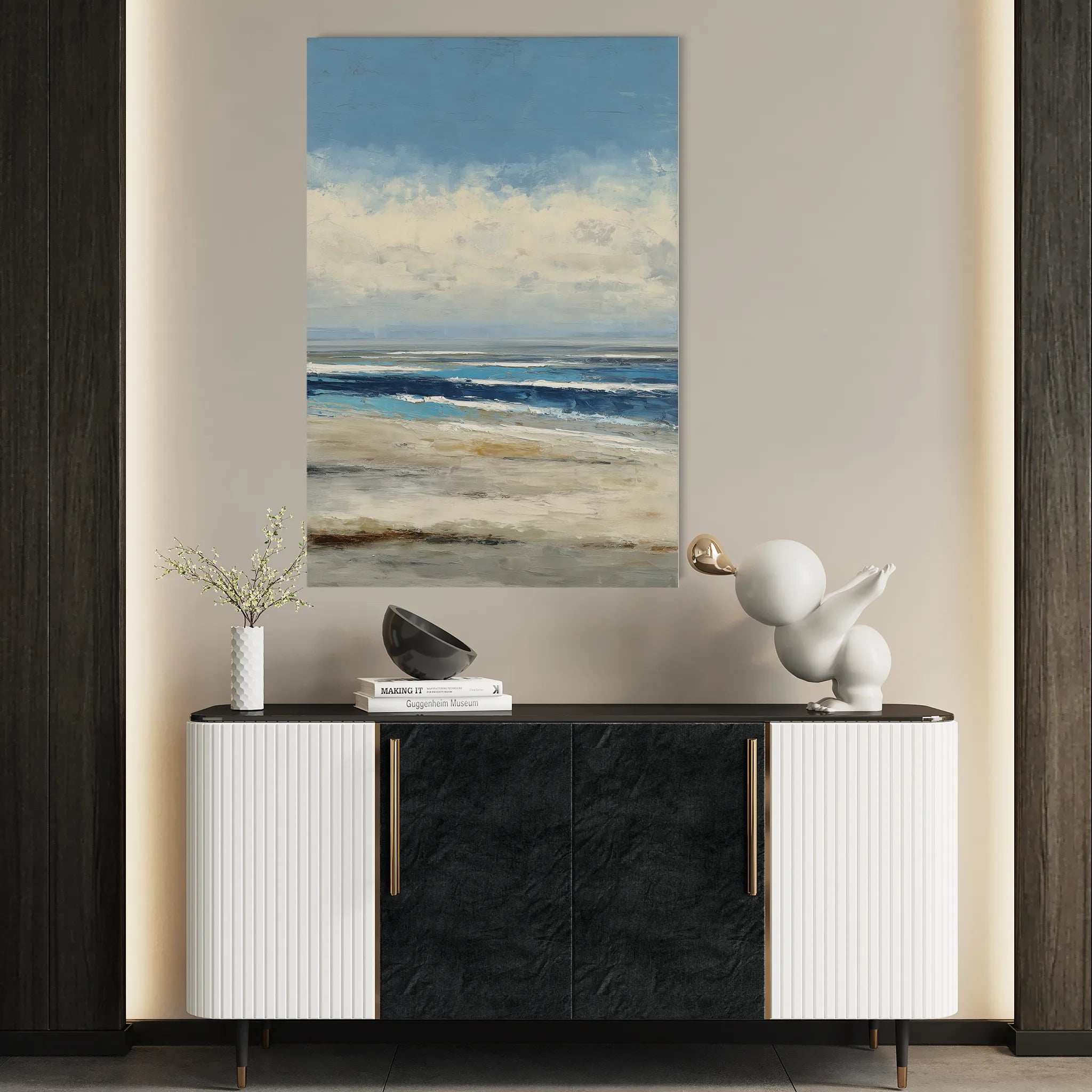 Abstract 1801 Canvas Art 60 x 40 cm / Black