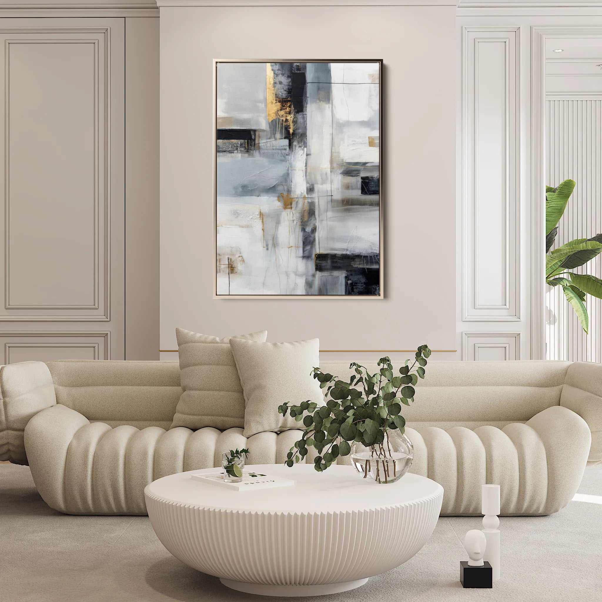 Abstract 1803 Canvas Art 60 x 40 cm / Black