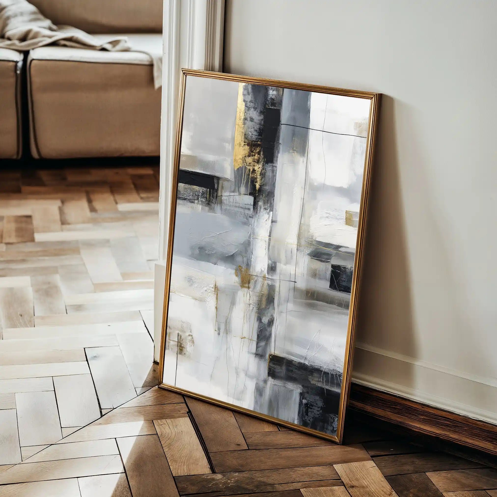 Abstract 1803 Canvas Art 60 x 40 cm / Black