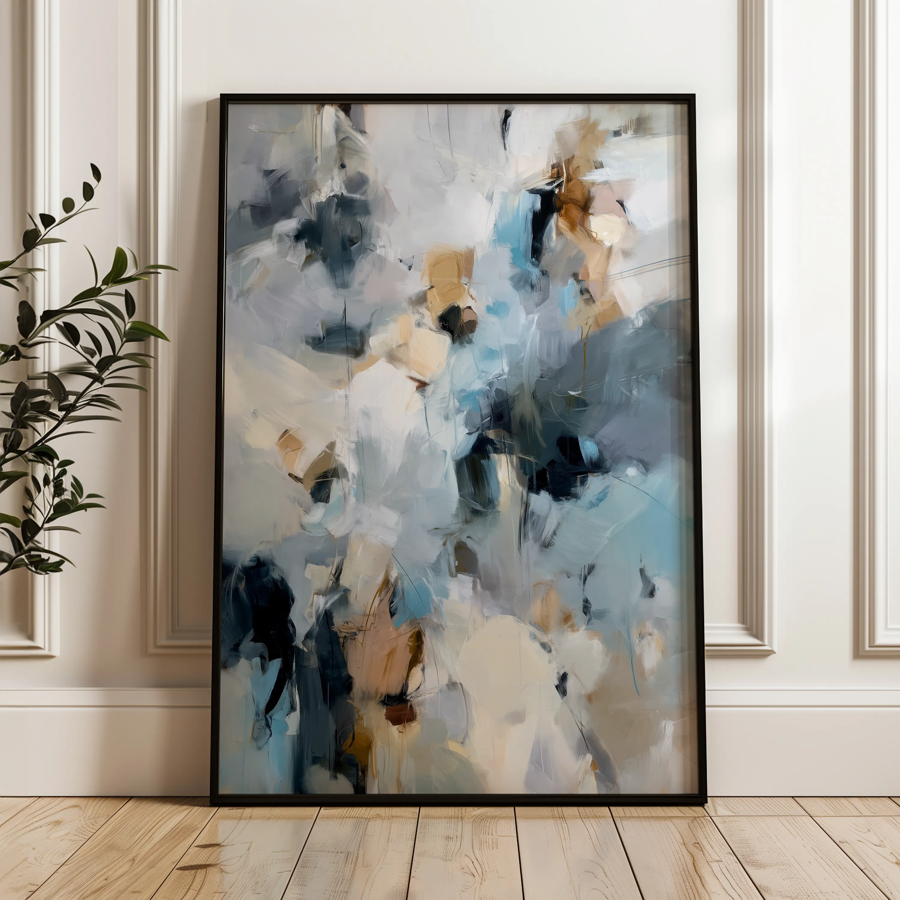 Abstract 1804 Canvas Art 60 x 40 cm / Black
