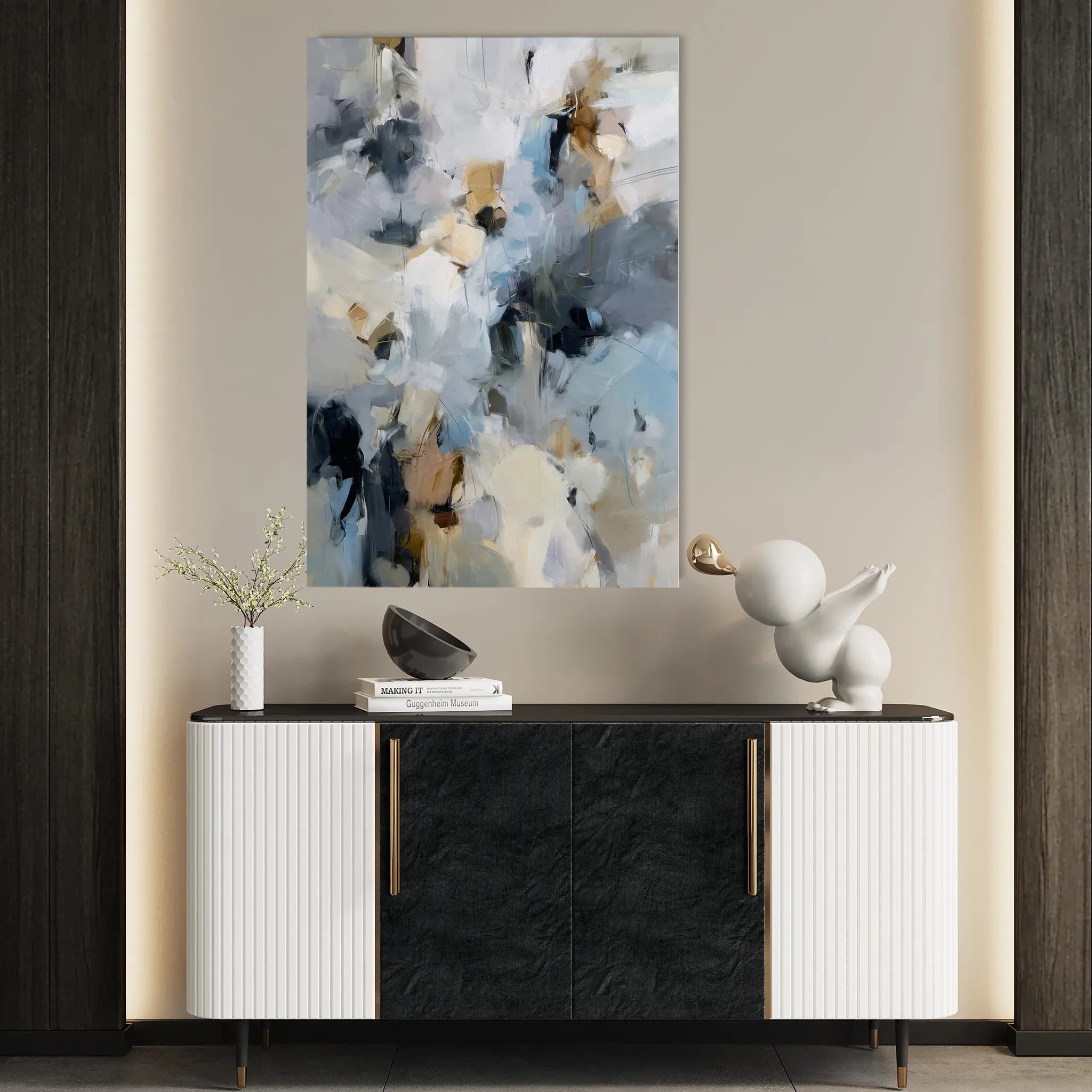 Abstract 1804 Canvas Art 60 x 40 cm / Black