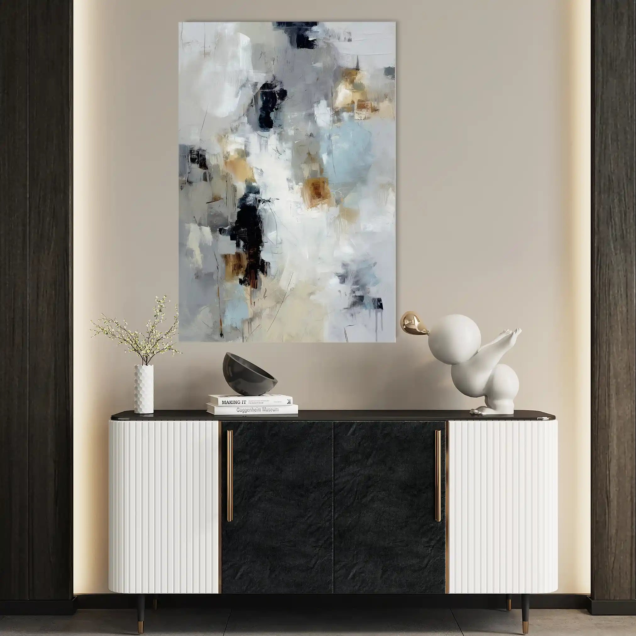 Abstract 1805 Canvas Art 60 x 40 cm / Black