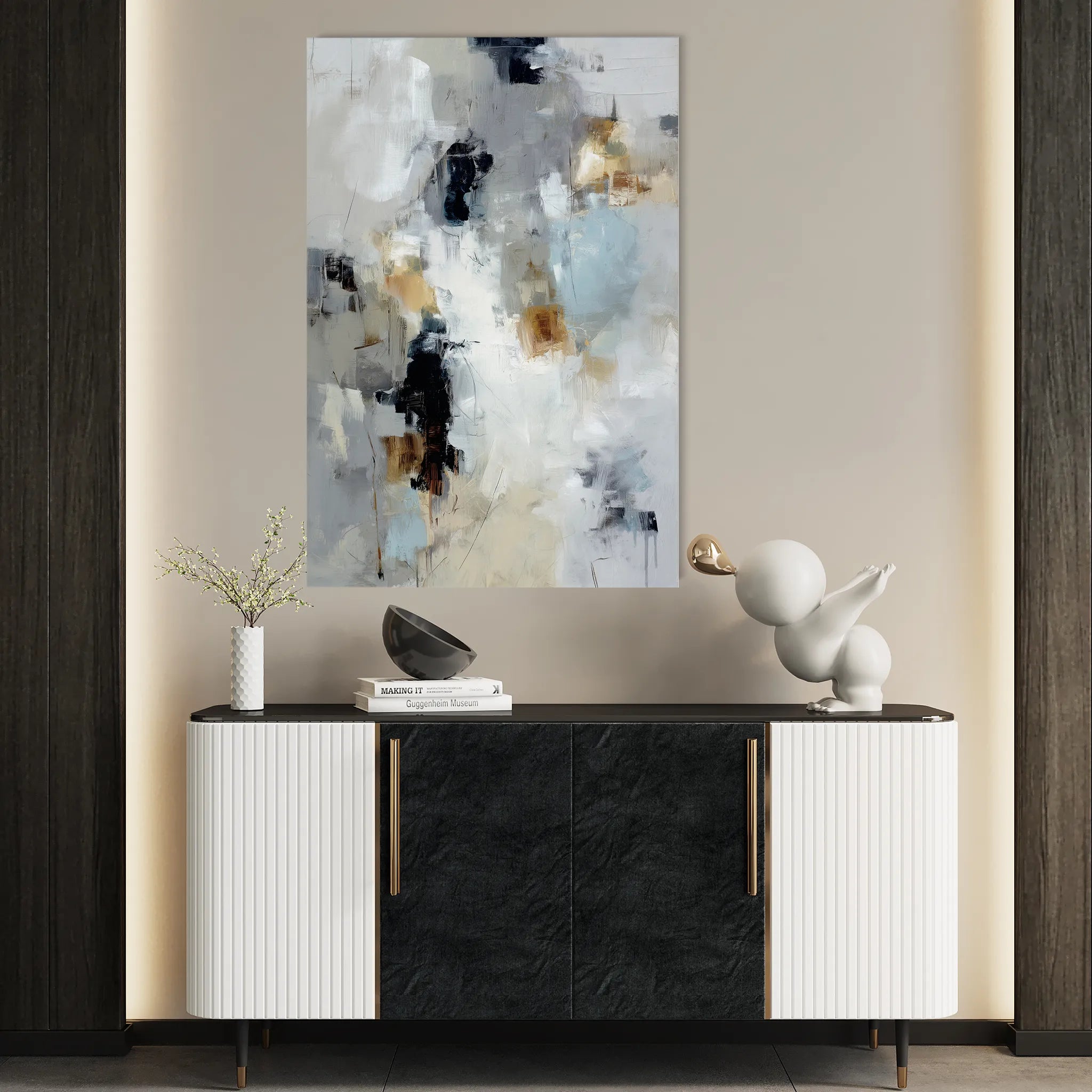 Abstract 1805 Canvas Art 60 x 40 cm / Black