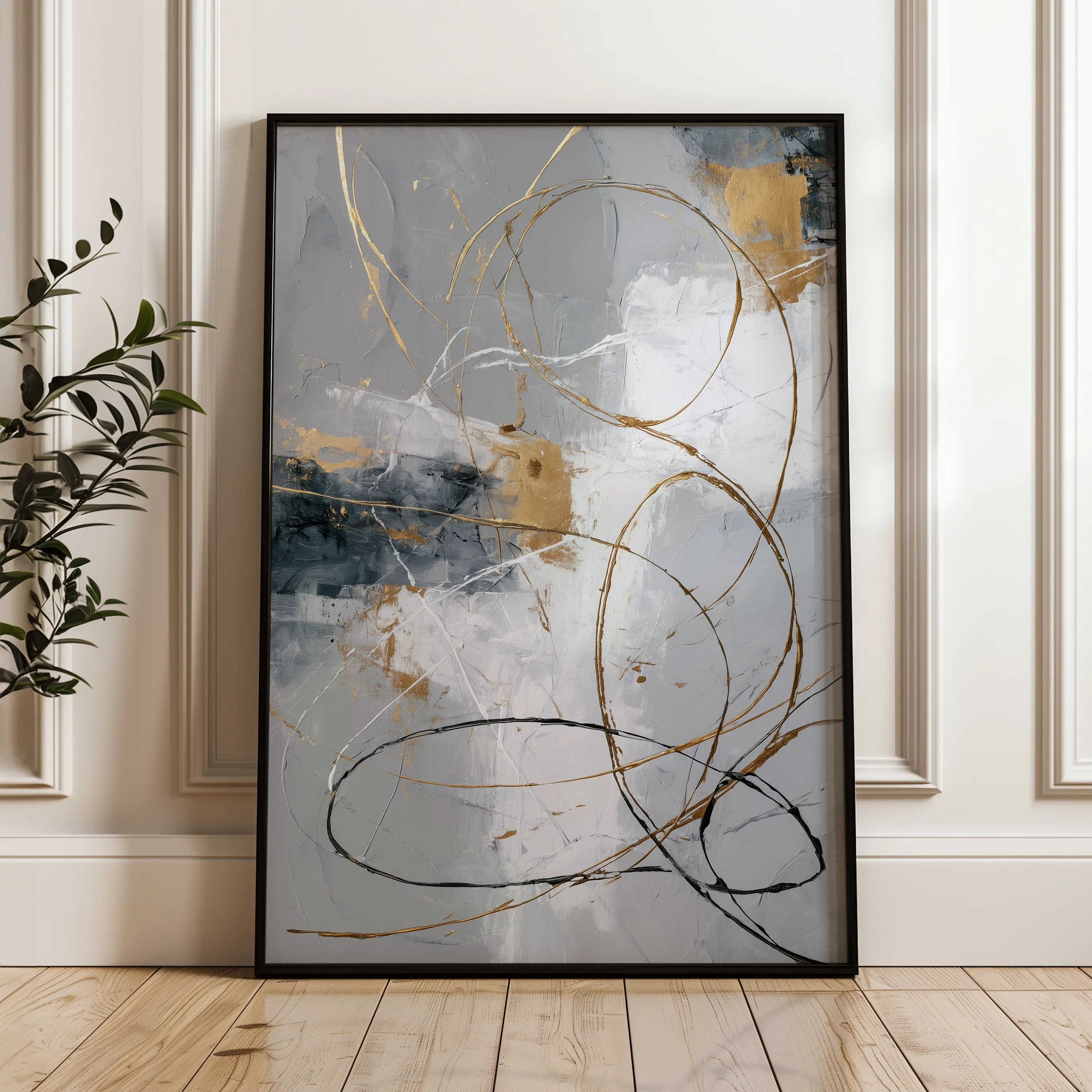 Abstract 1807 Canvas Art 60 x 40 cm / Black