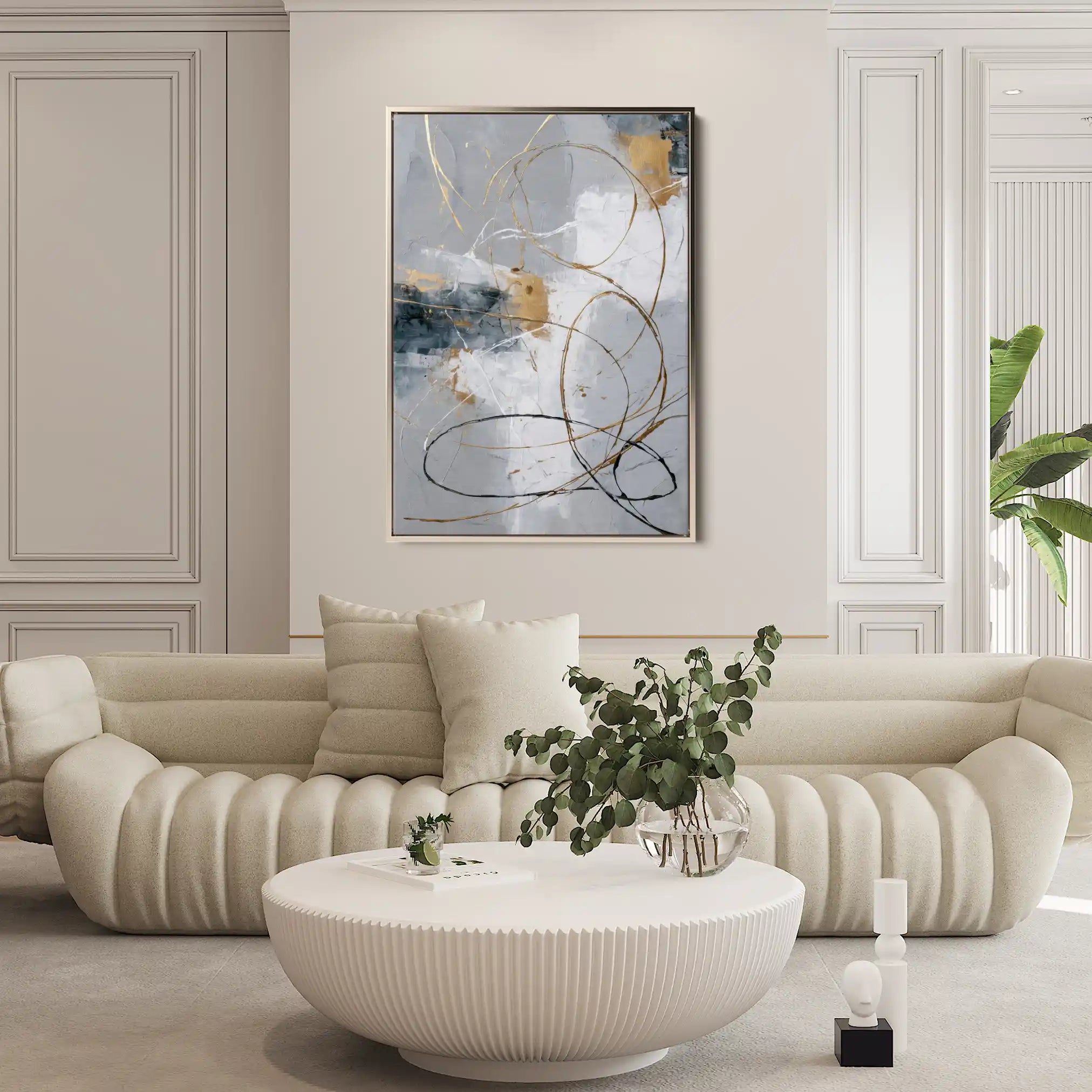 Abstract 1807 Canvas Art 60 x 40 cm / Black