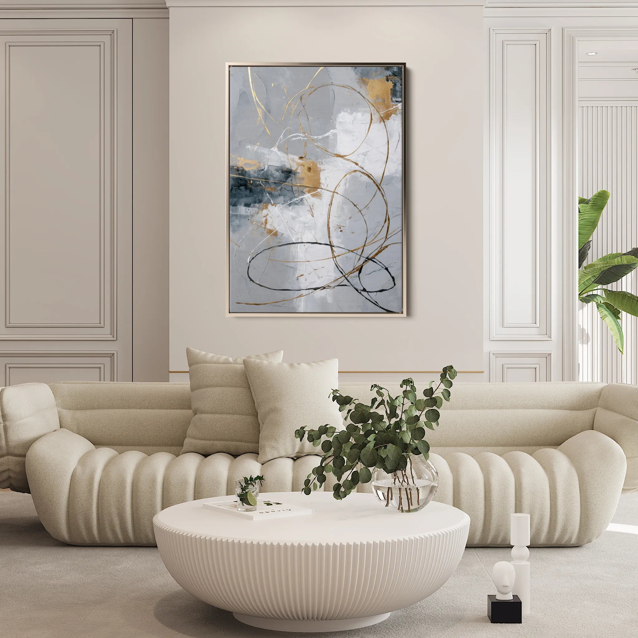 Abstract 1807 Canvas Art 60 x 40 cm / Black