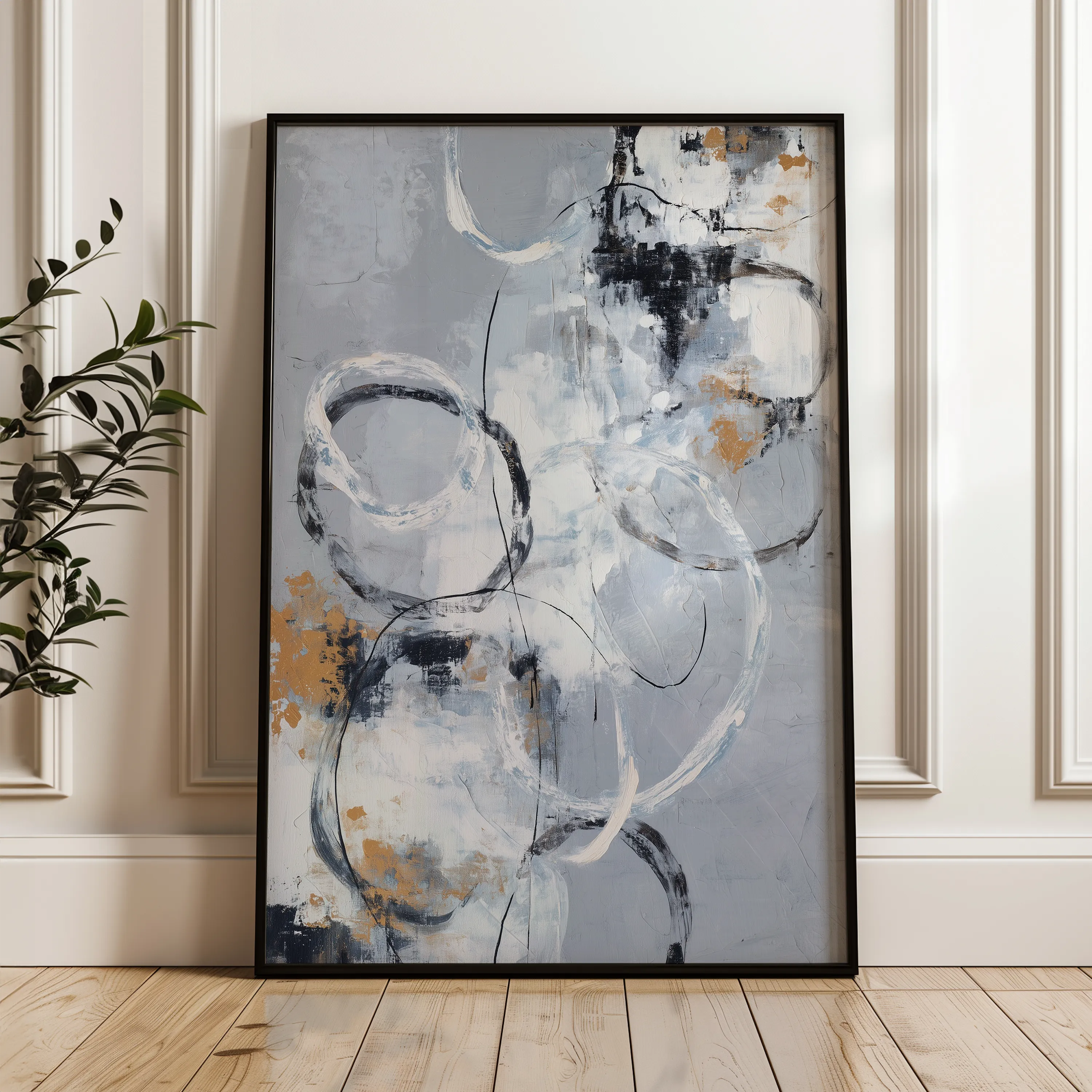 Abstract 1808 Canvas Art 60 x 40 cm / Black