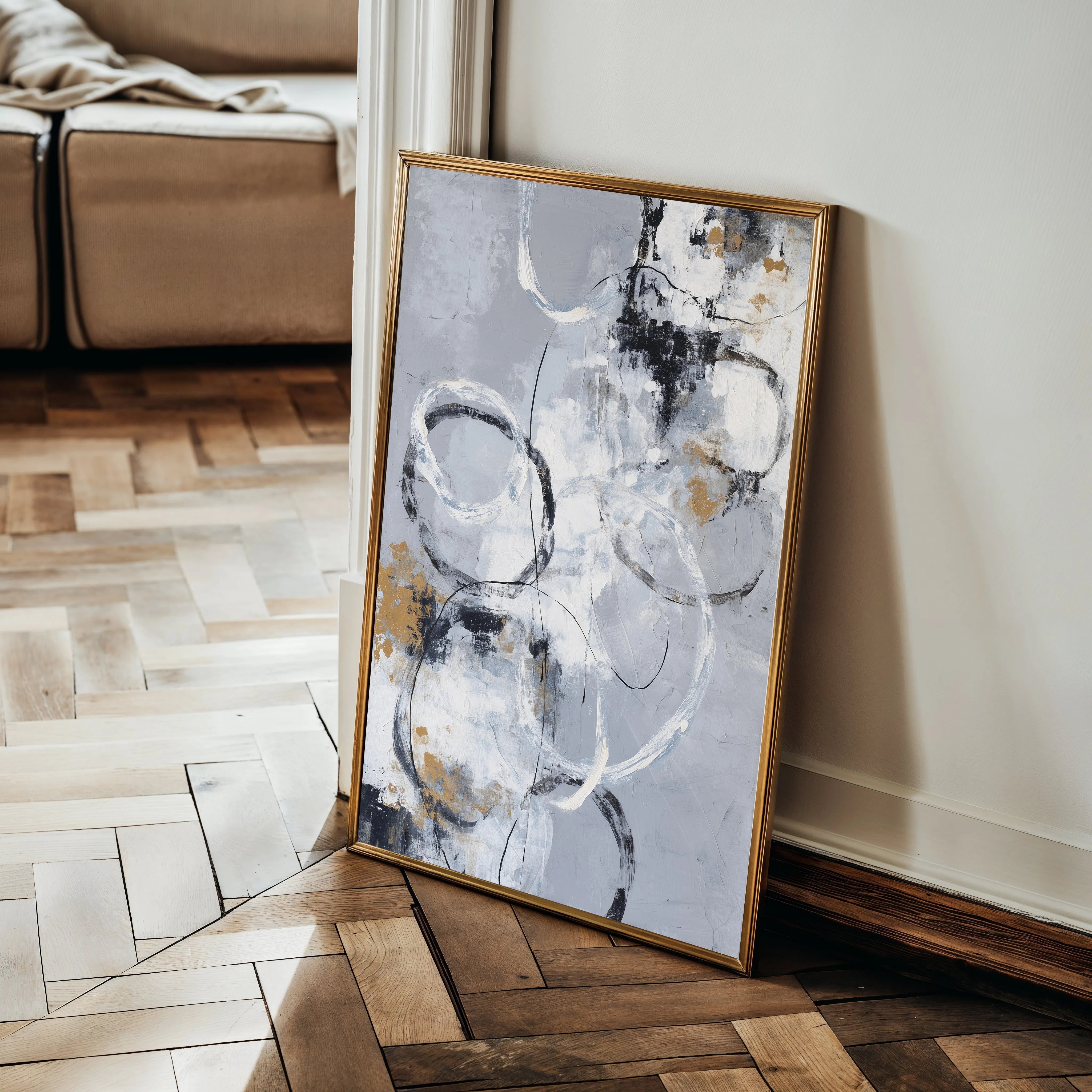 Abstract 1808 Canvas Art 60 x 40 cm / Black