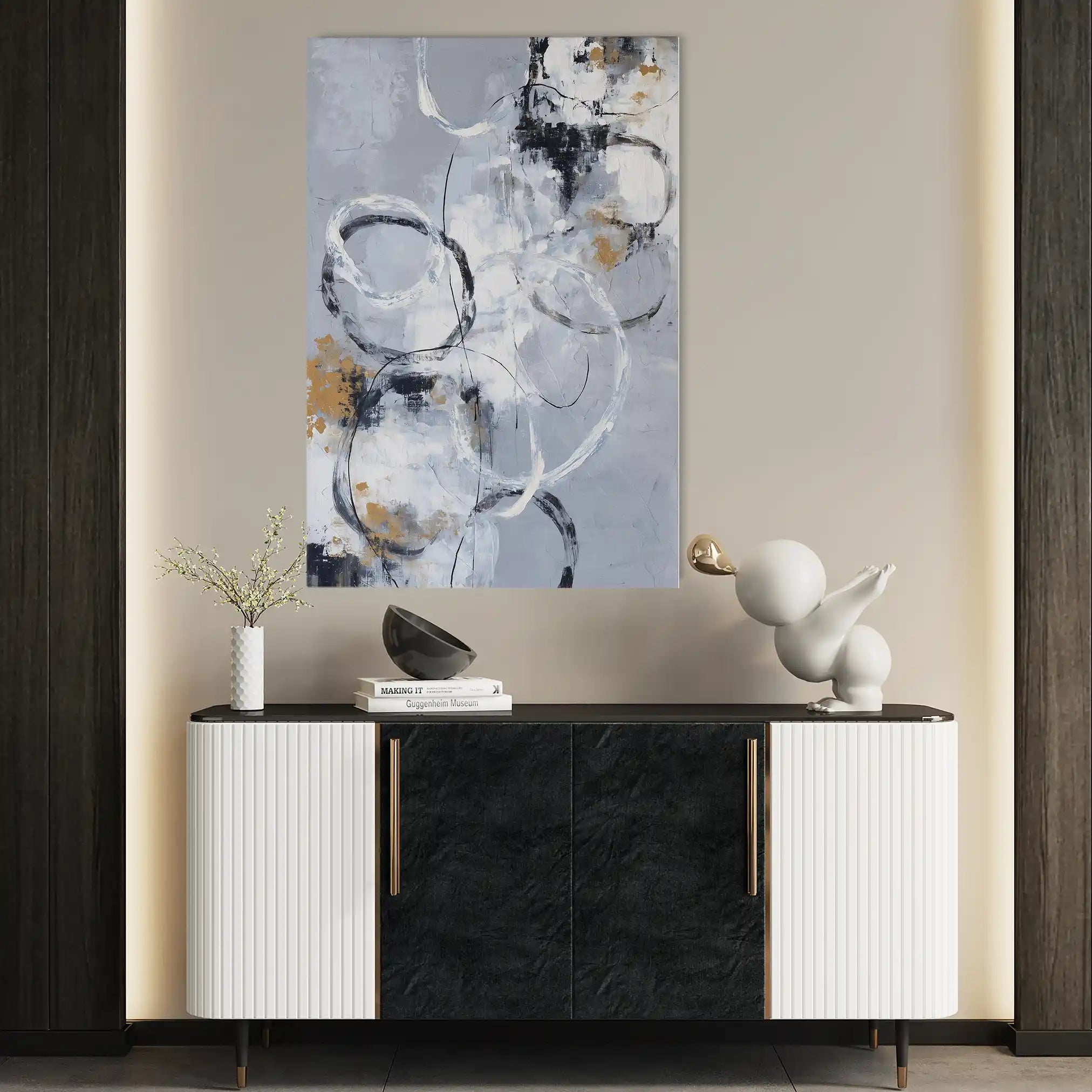 Abstract 1808 Canvas Art 60 x 40 cm / Black