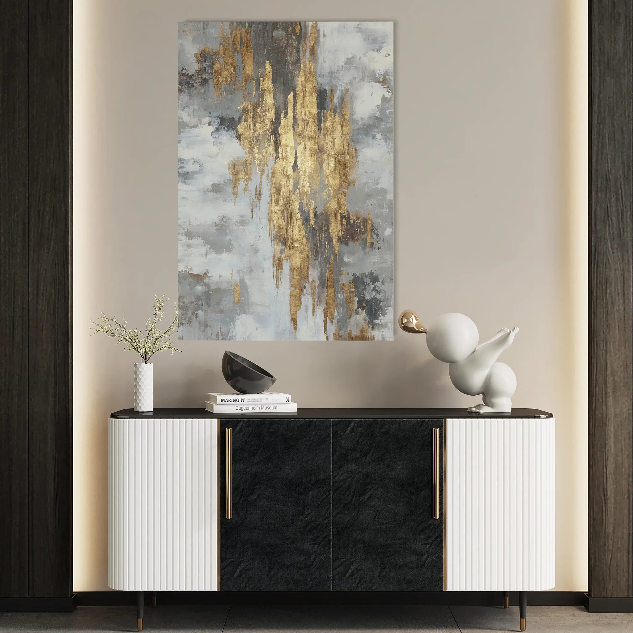 Abstract 1809 Canvas Art 60 x 40 cm / Black