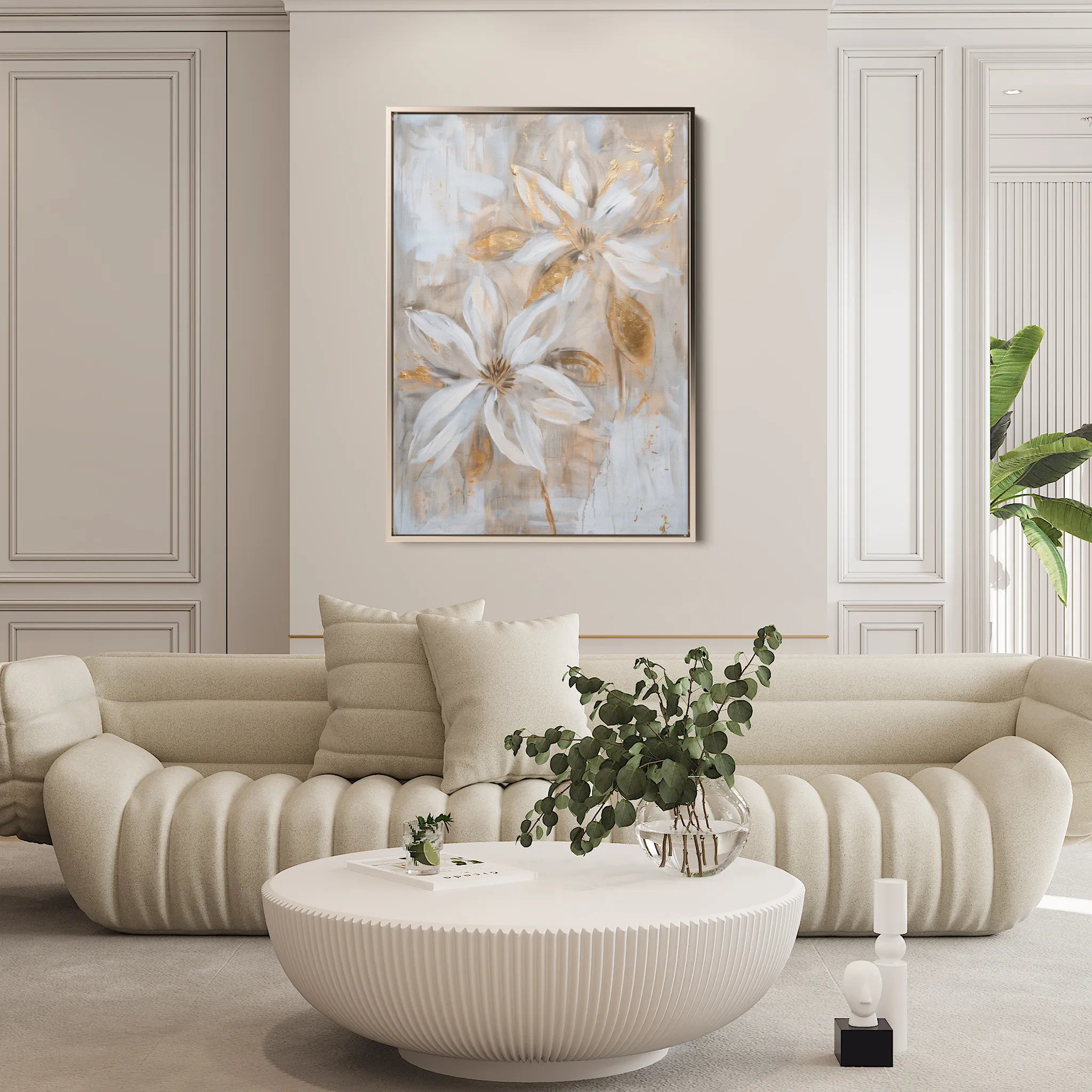 Floral 181 Canvas Art 60 x 40 cm / Black