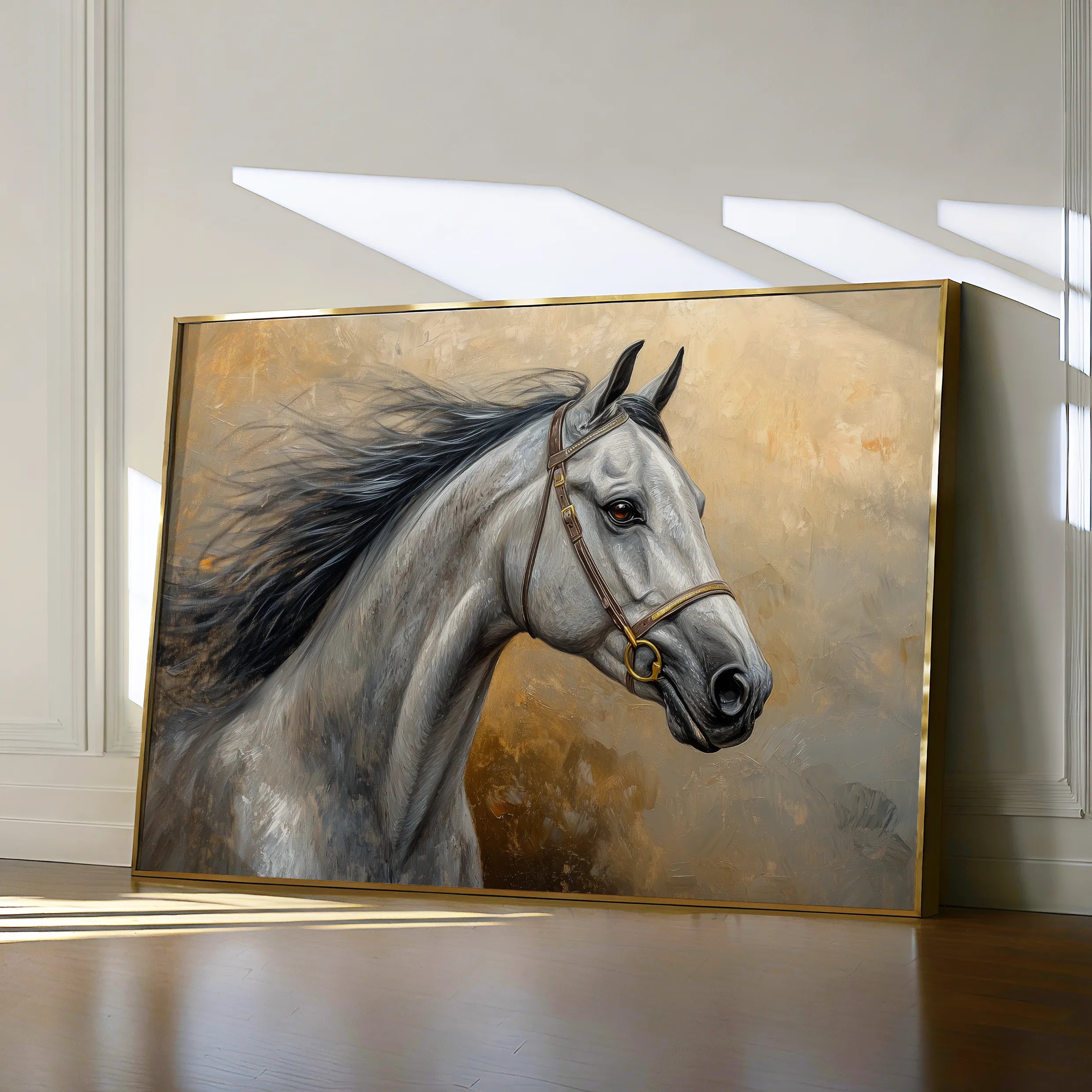 Horses 181 Canvas Art 60 x 40 cm / Black