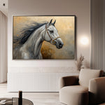 Horses 181 Canvas Art 60 x 40 cm / Black
