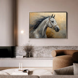Horses 181 Canvas Art 60 x 40 cm / Black