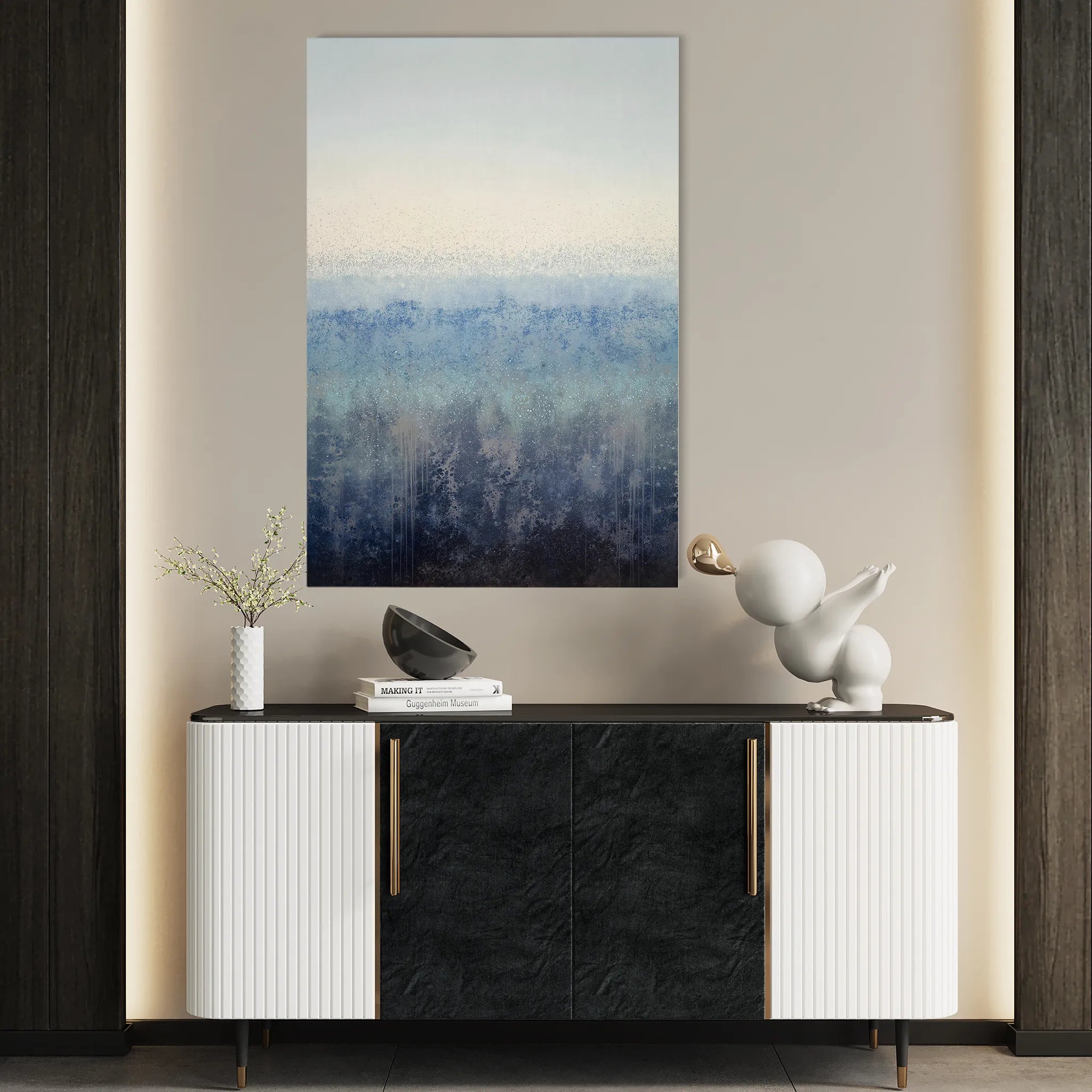 Abstract 1816 Canvas Art 60 x 40 cm / Black