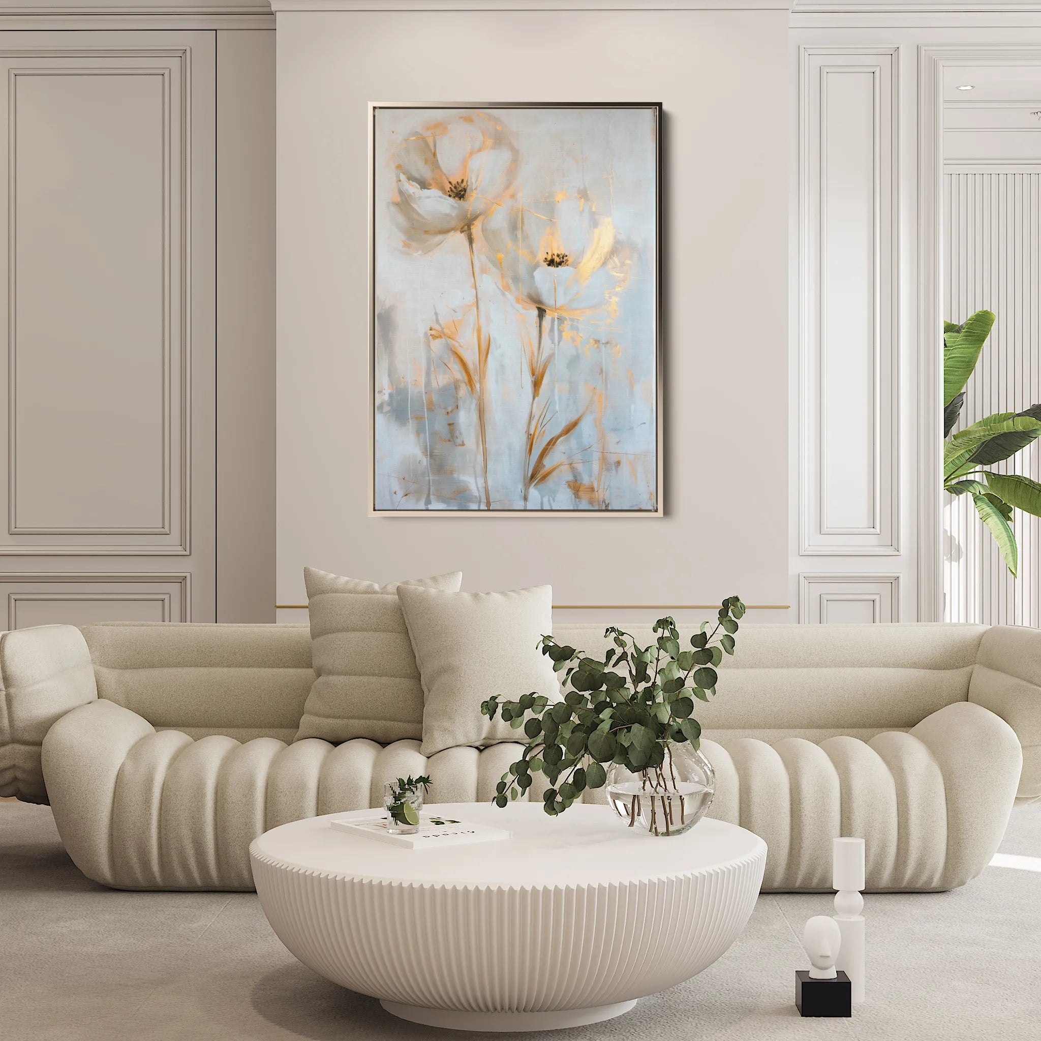 Floral 182 Canvas Art 60 x 40 cm / Black