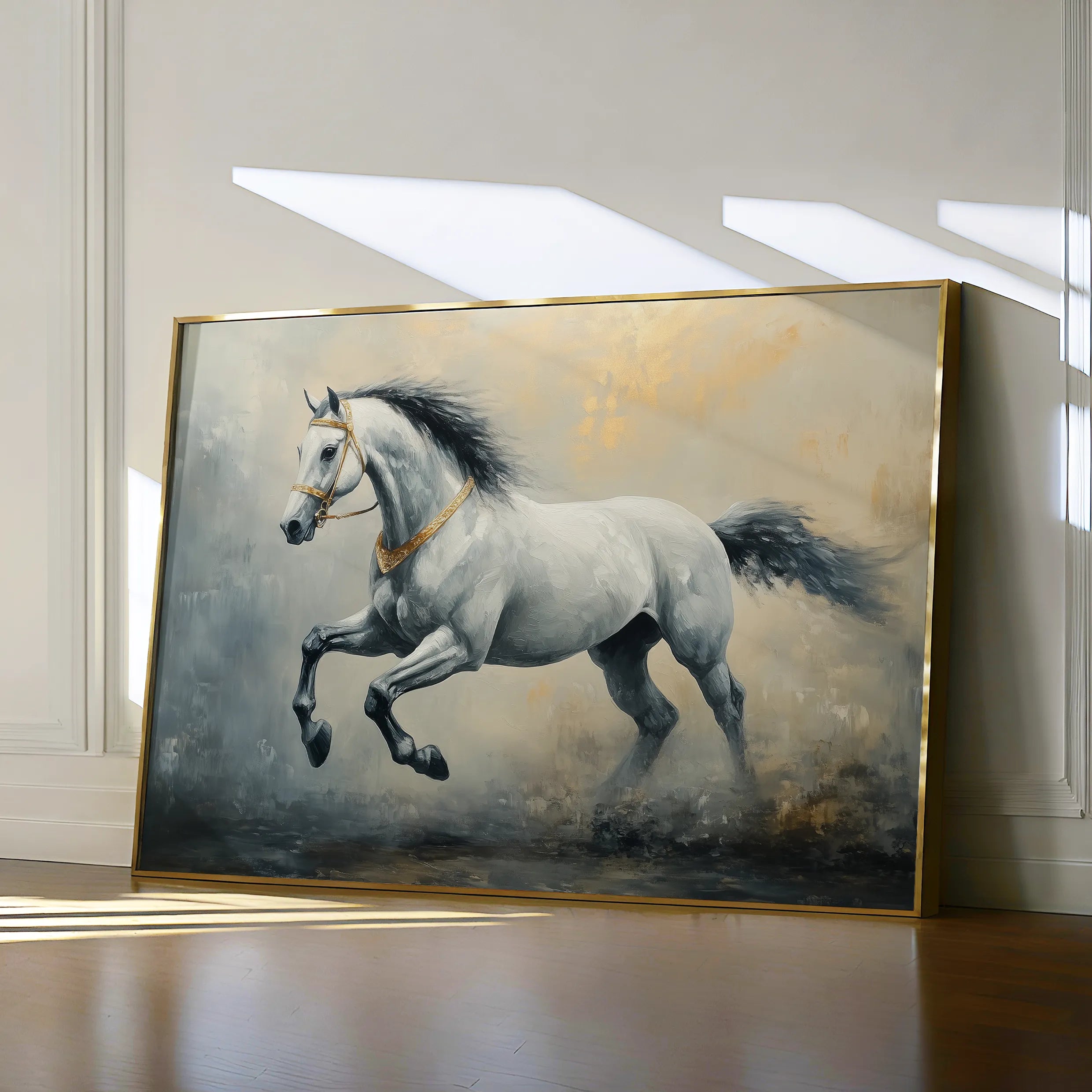 Horses 182 Canvas Art 60 x 40 cm / Black