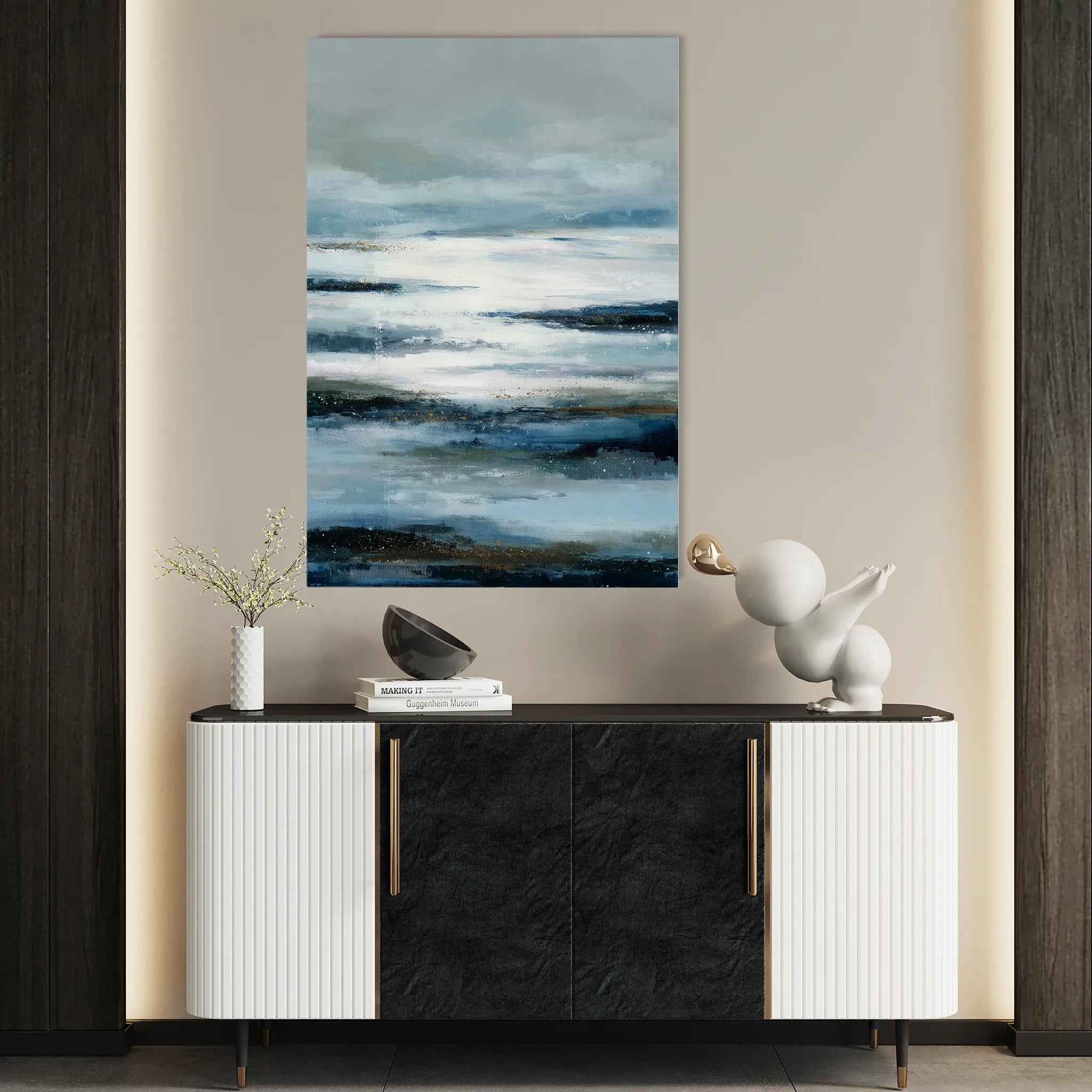 Abstract 1822 Canvas Art 60 x 40 cm / Black