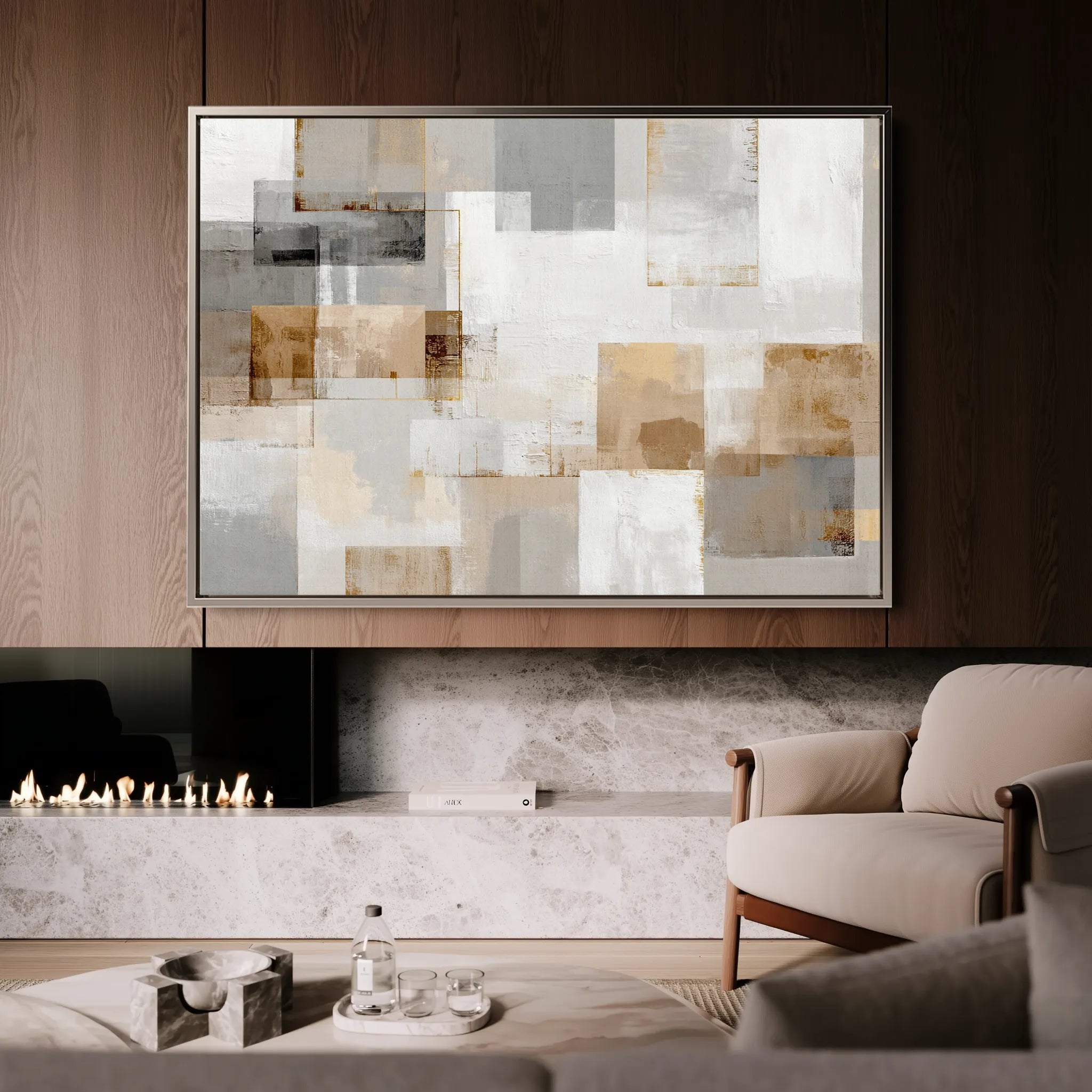 Abstract 1824 Canvas Art 60 x 40 cm / Black
