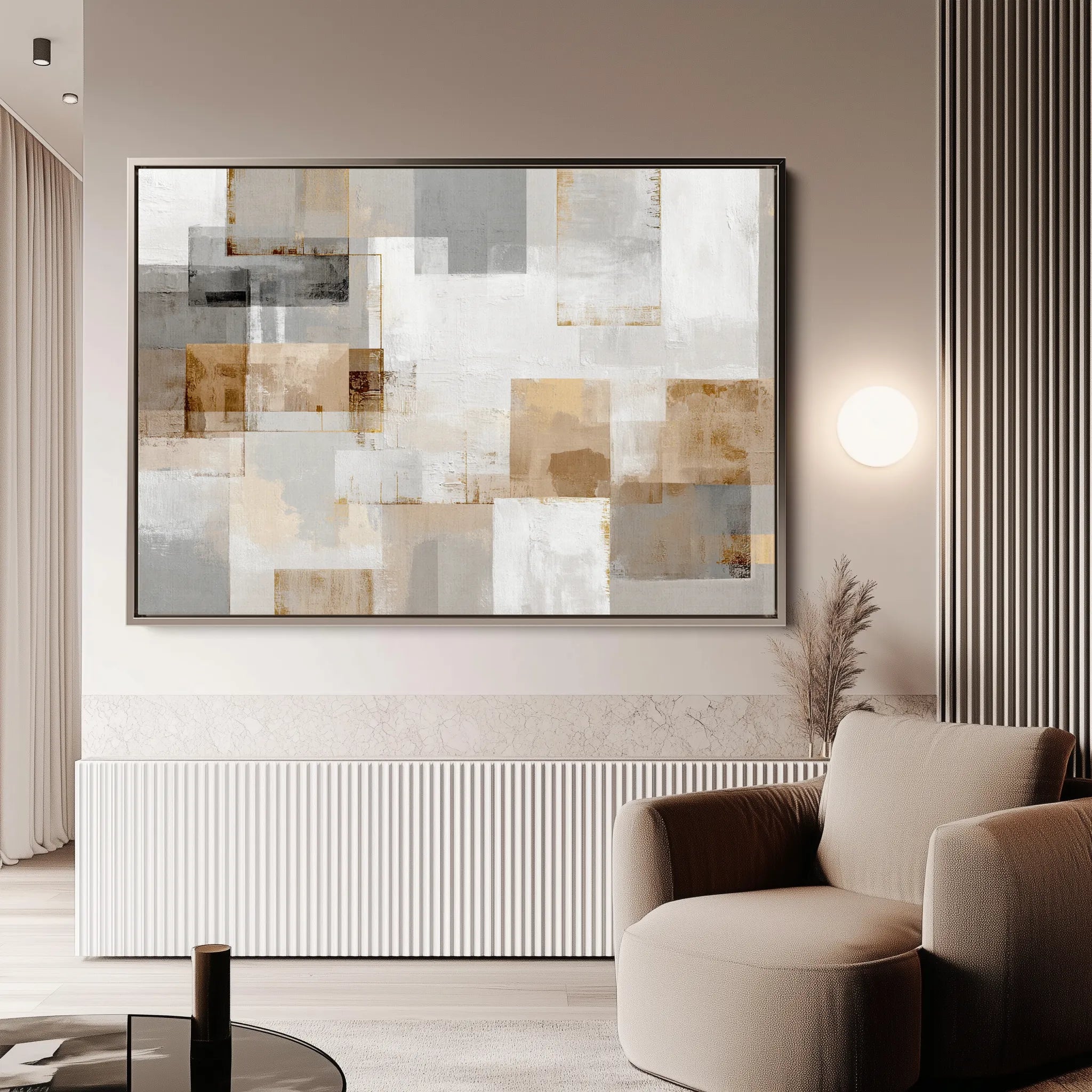 Abstract 1824 Canvas Art 60 x 40 cm / Black