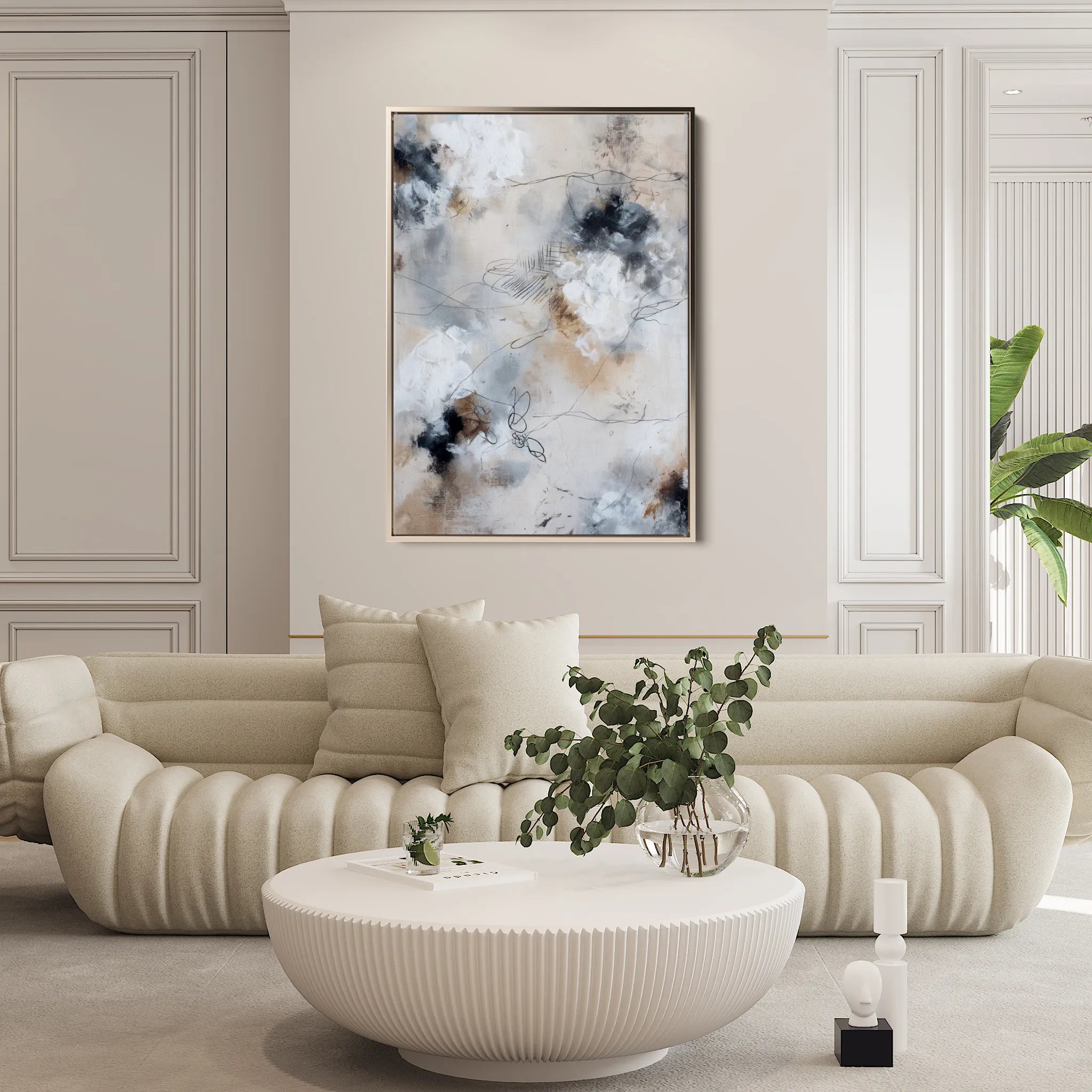 Abstract 1828 Canvas Art 60 x 40 cm / Black