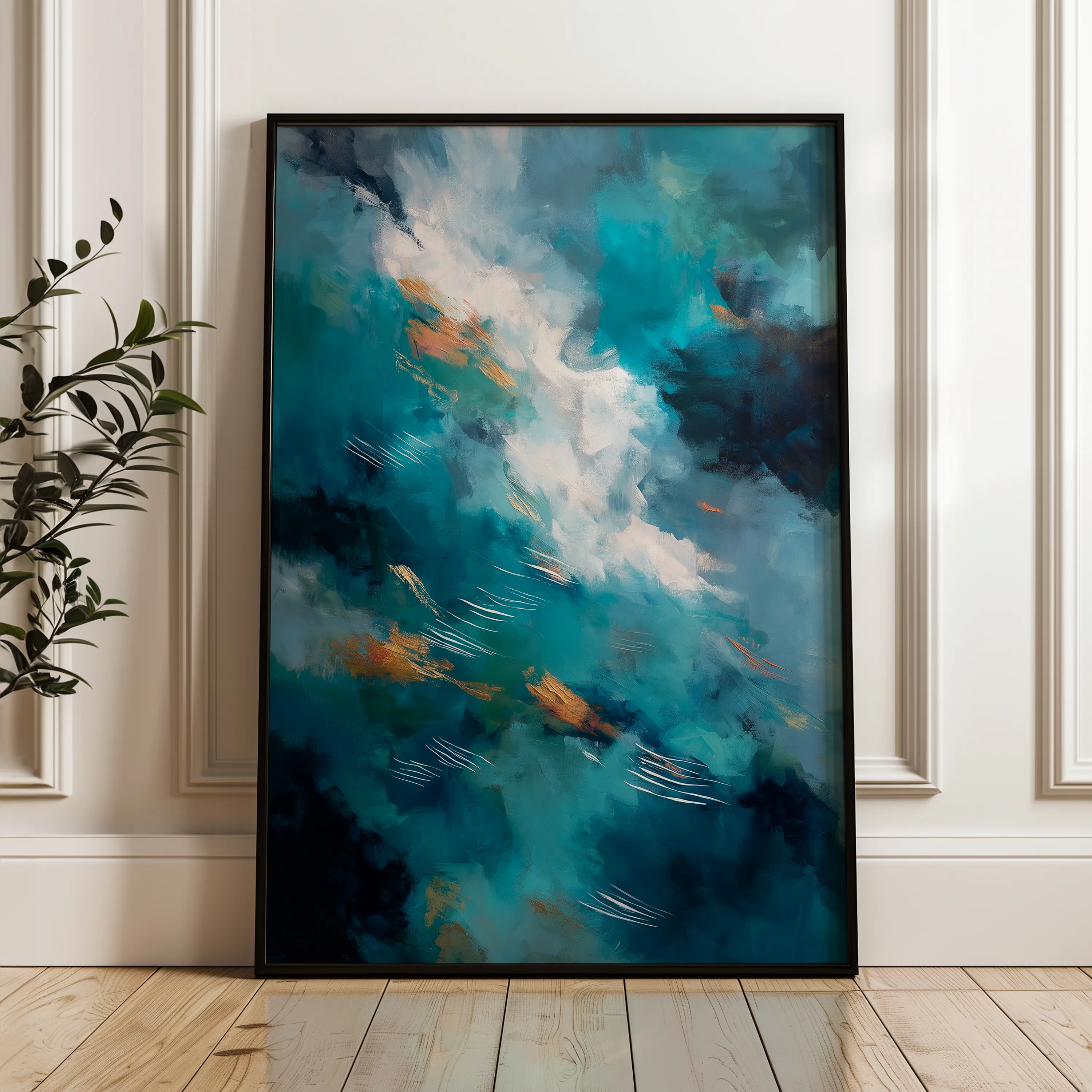 Abstract 1829 Canvas Art 60 x 40 cm / Black