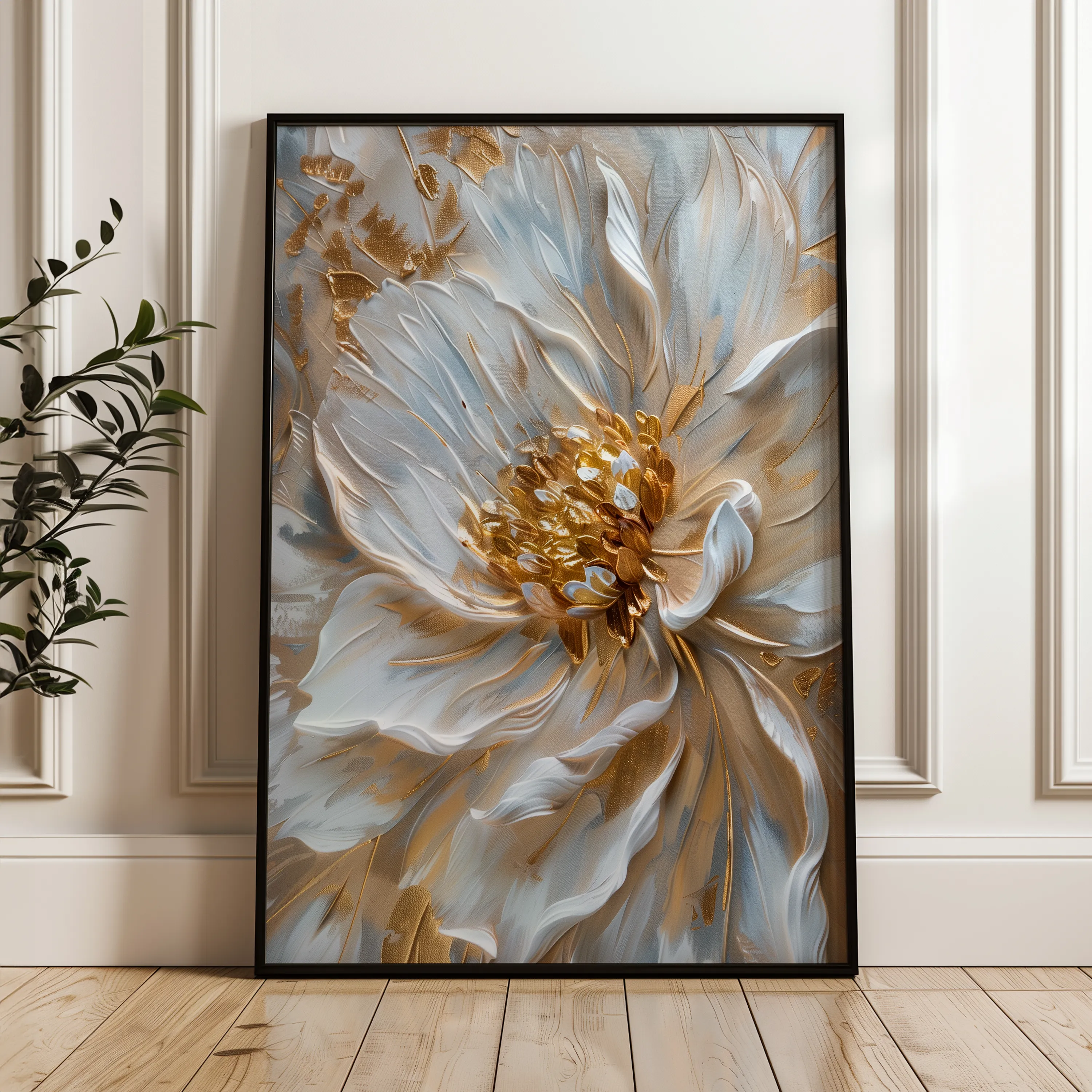 Floral 183 Canvas Art 60 x 40 cm / Black