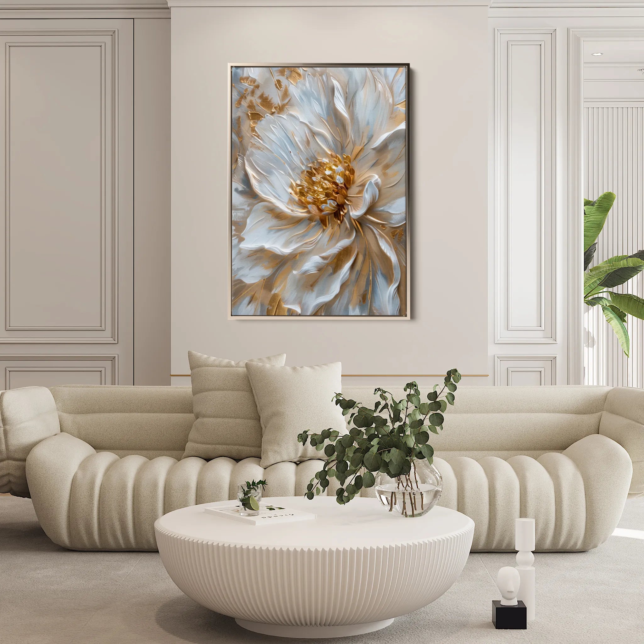 Floral 183 Canvas Art 60 x 40 cm / Black