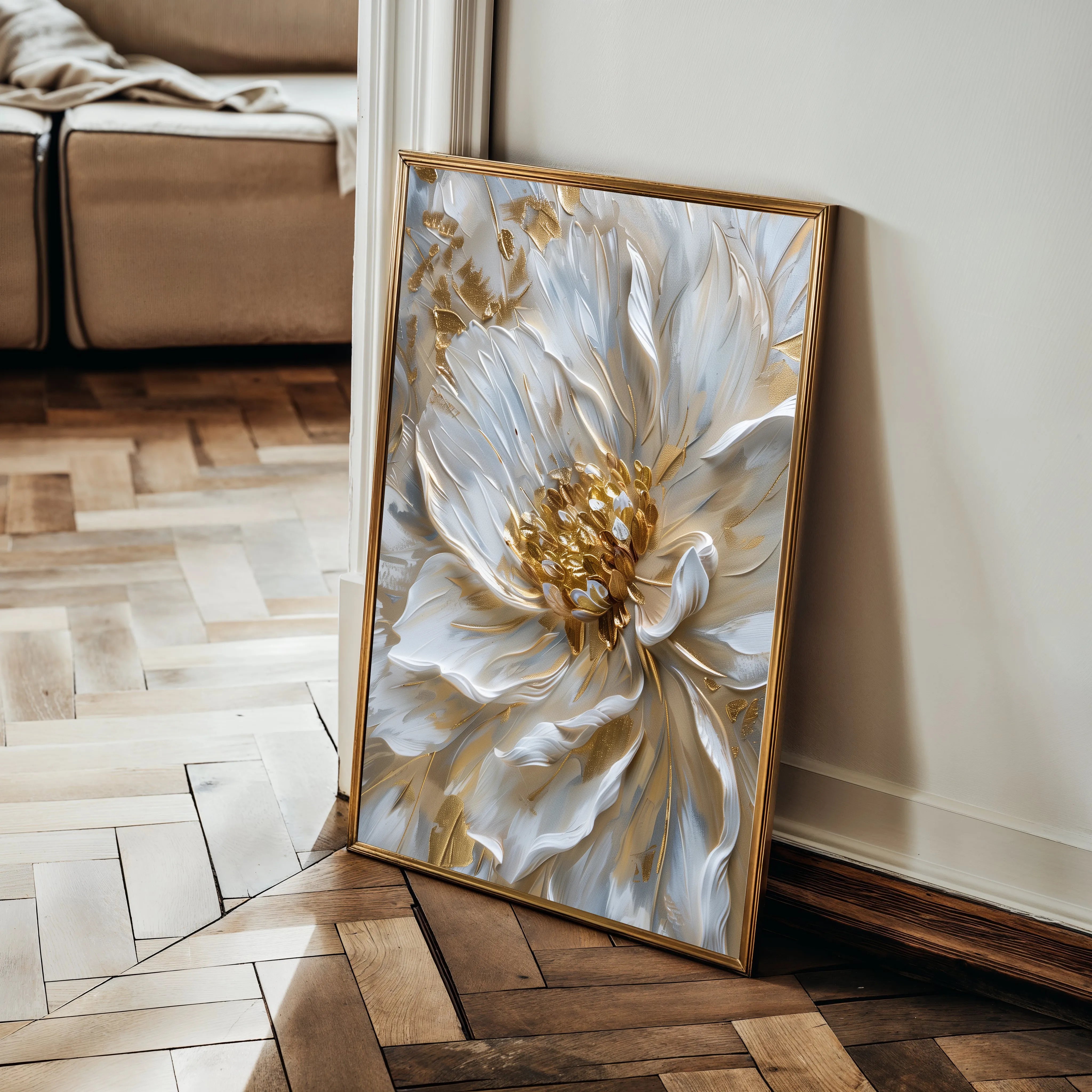 Floral 183 Canvas Art 60 x 40 cm / Black