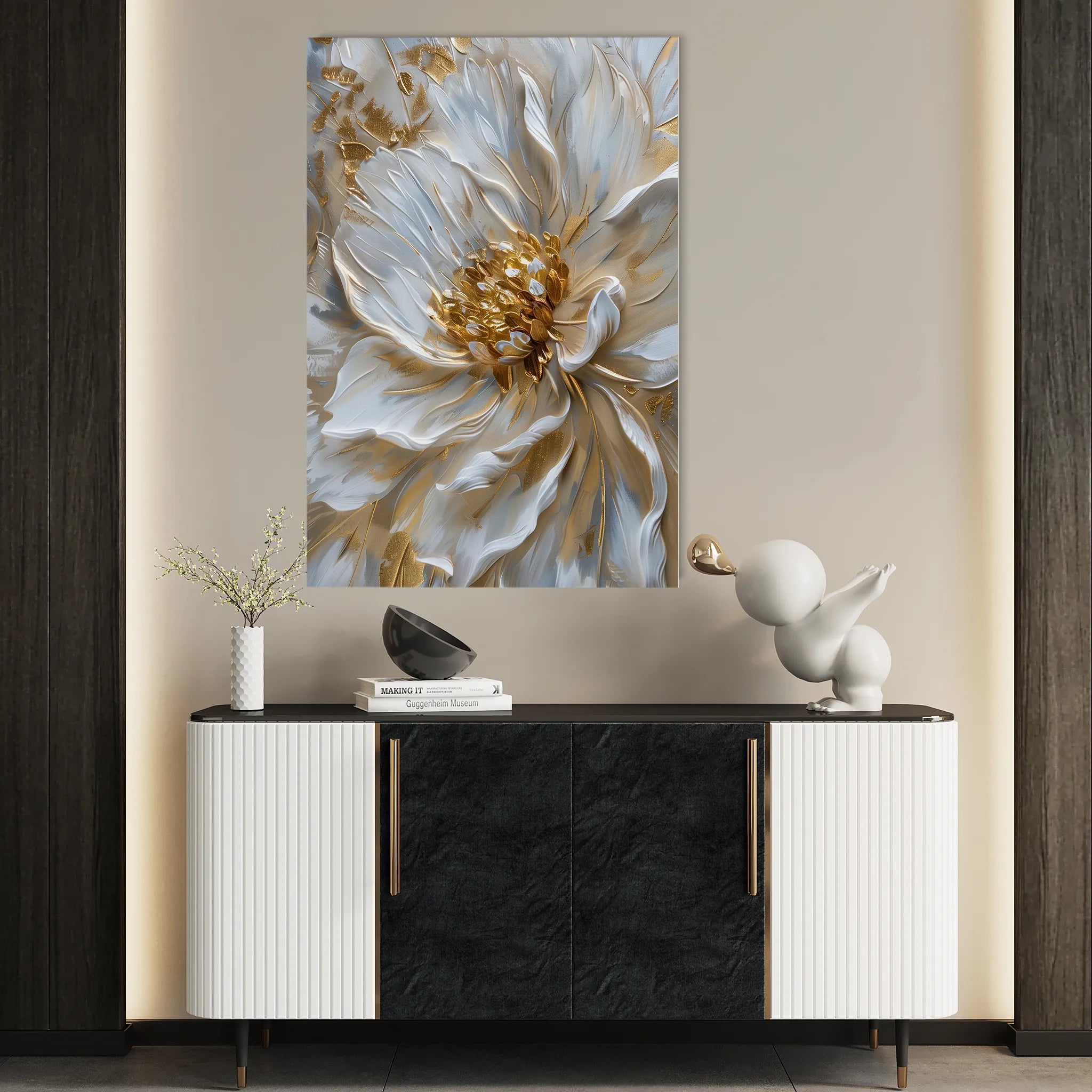 Floral 183 Canvas Art 60 x 40 cm / Black