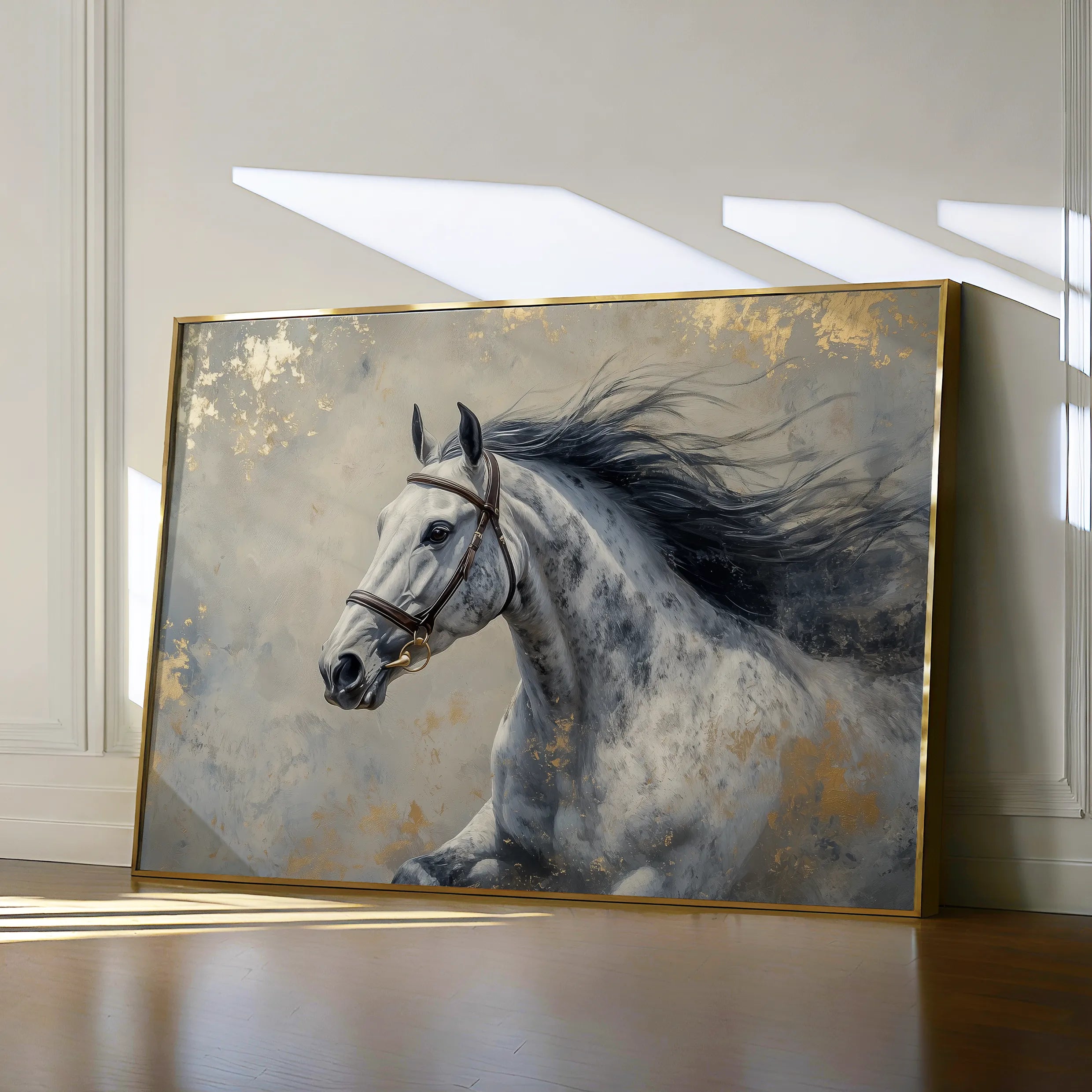 Horses 183 Canvas Art 60 x 40 cm / Black