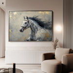 Horses 183 Canvas Art 60 x 40 cm / Black