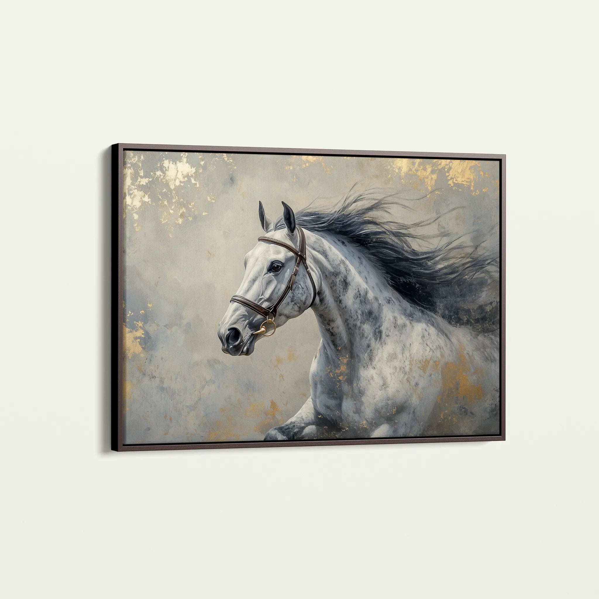 Horses 183 Canvas Art 60 x 40 cm / Black
